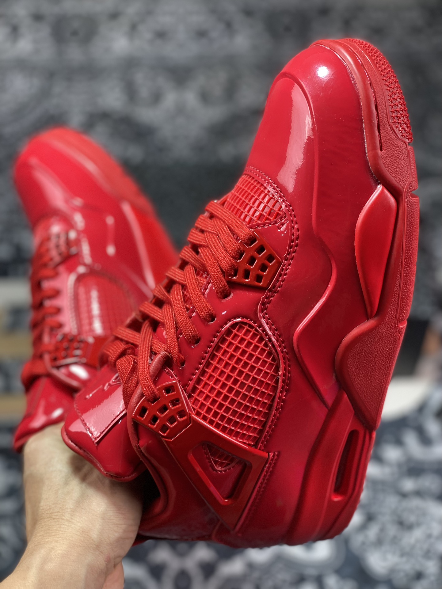 380 Air Jordan 4 ” 11Lab4 Red ” AJ4乔4 红漆皮 文化篮球鞋 719864-600