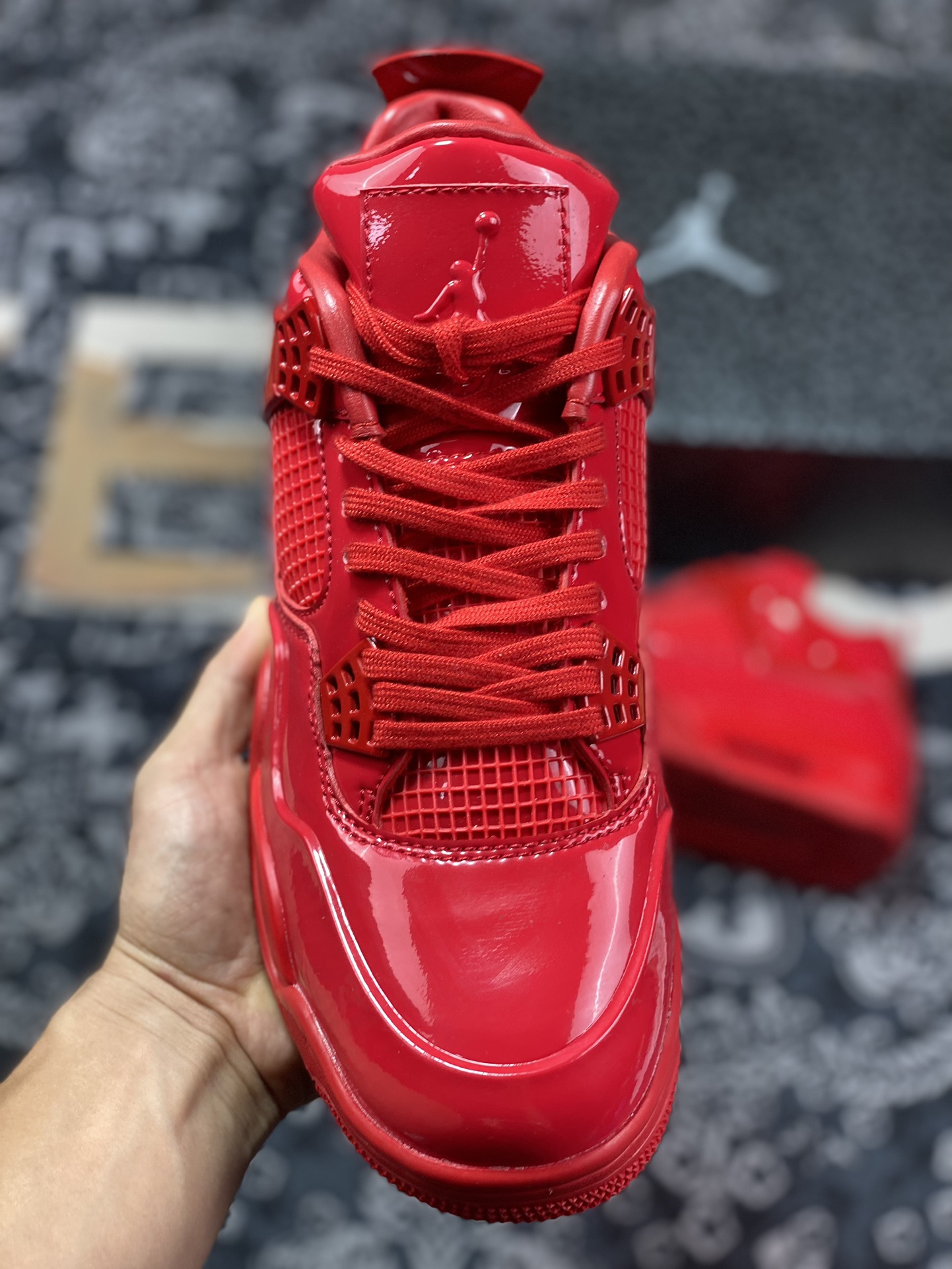 380 Air Jordan 4 ” 11Lab4 Red ” AJ4乔4 红漆皮 文化篮球鞋 719864-600