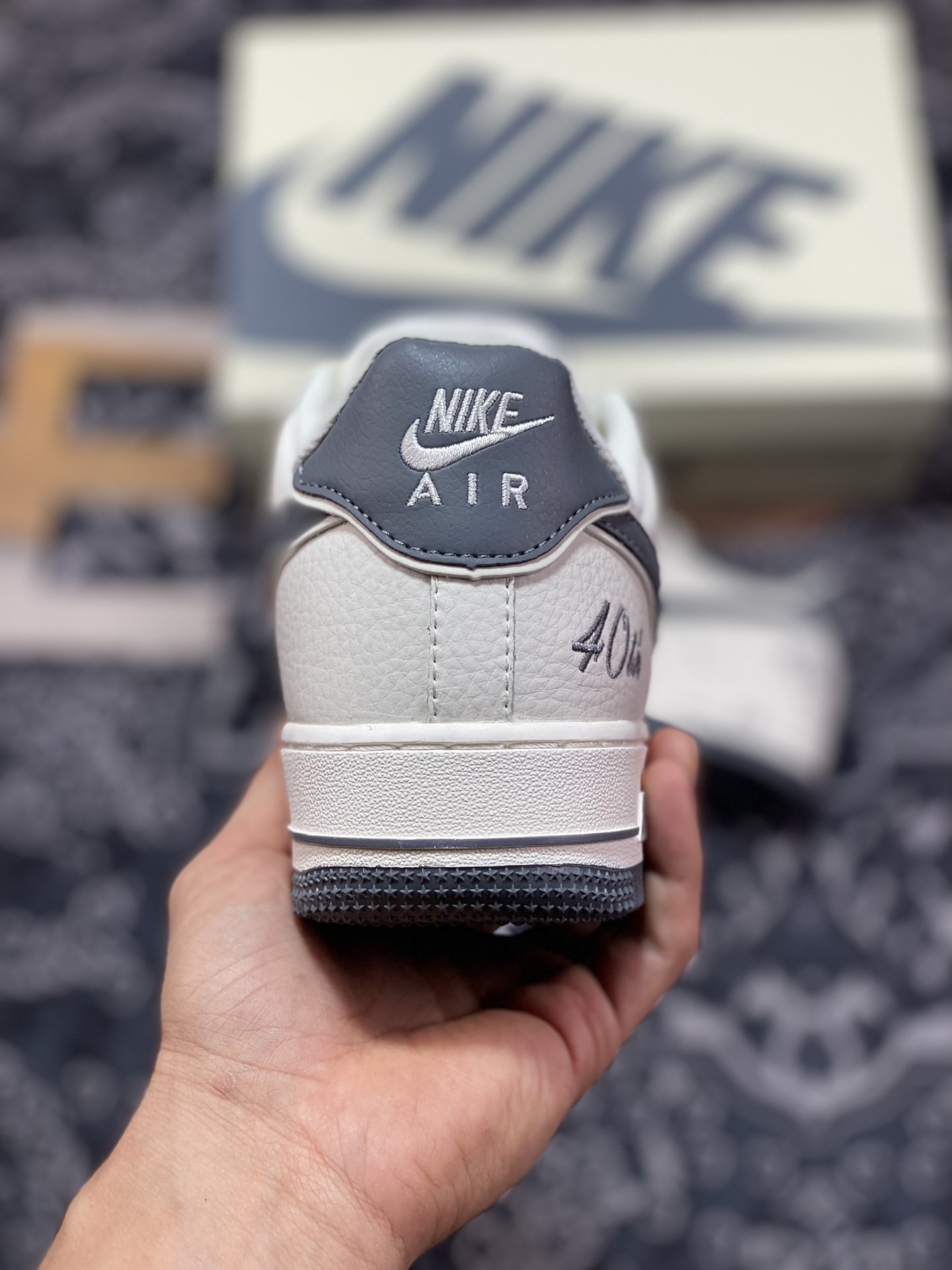 260  耐克Nike Air Force 1’07 Low"Beige/Dark Grey"空军一号板鞋“皮革米白深灰叠钩”JF1983-562