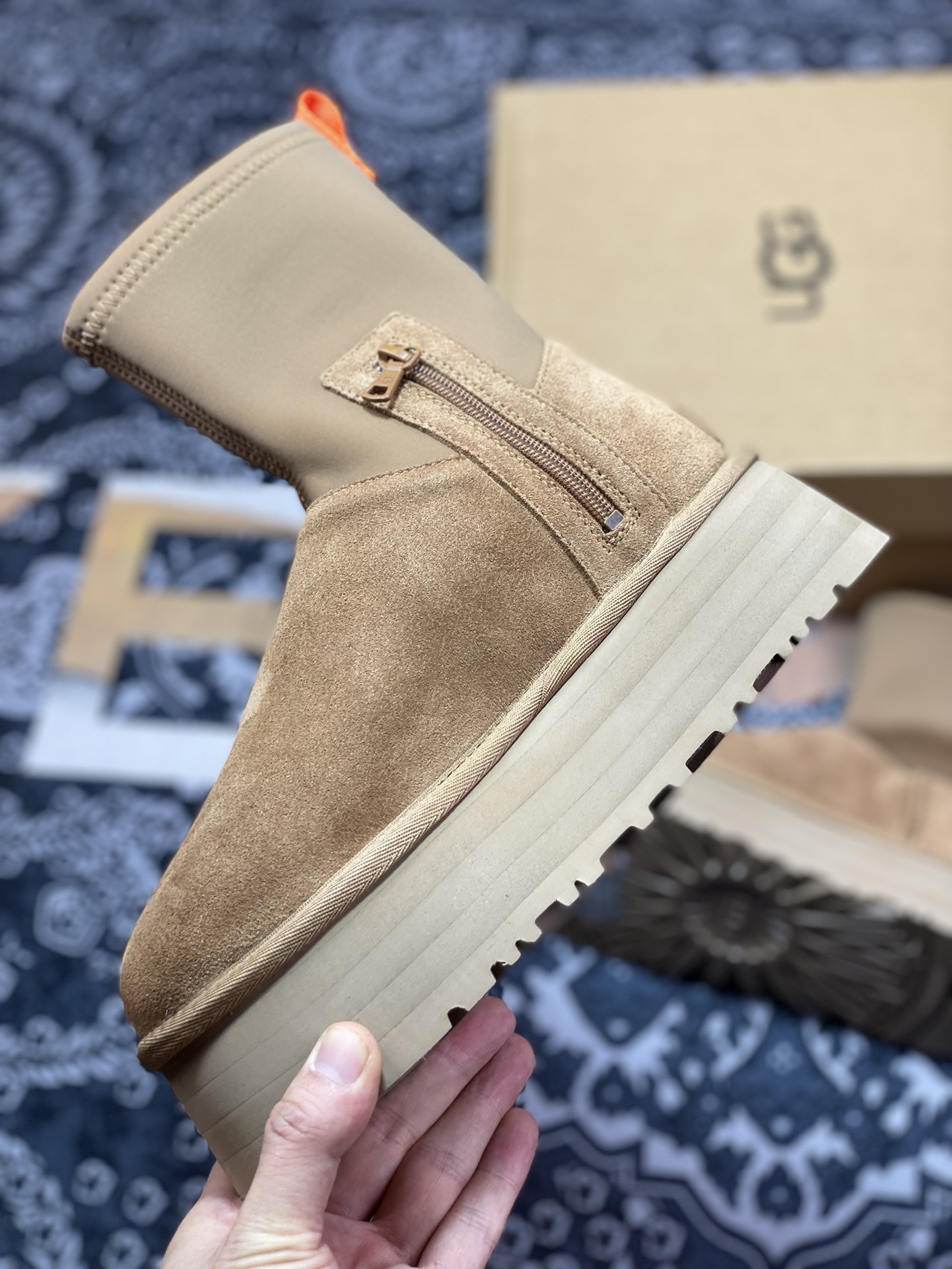 American light luxury brand ugg new deep boots casual versatile thick-soled high boots ”chestnut plus velvet”