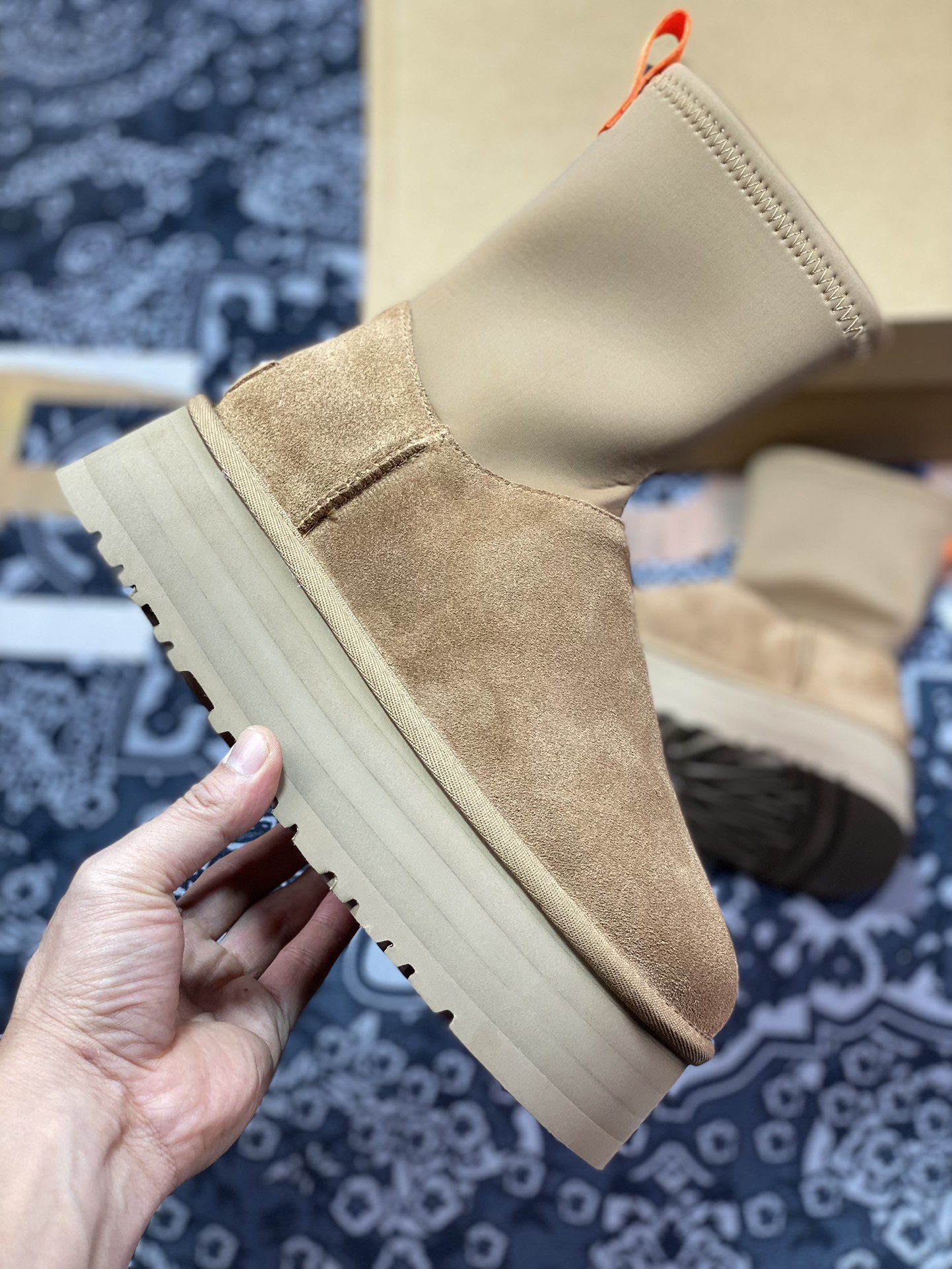 American light luxury brand ugg new deep boots casual versatile thick-soled high boots ”chestnut plus velvet”