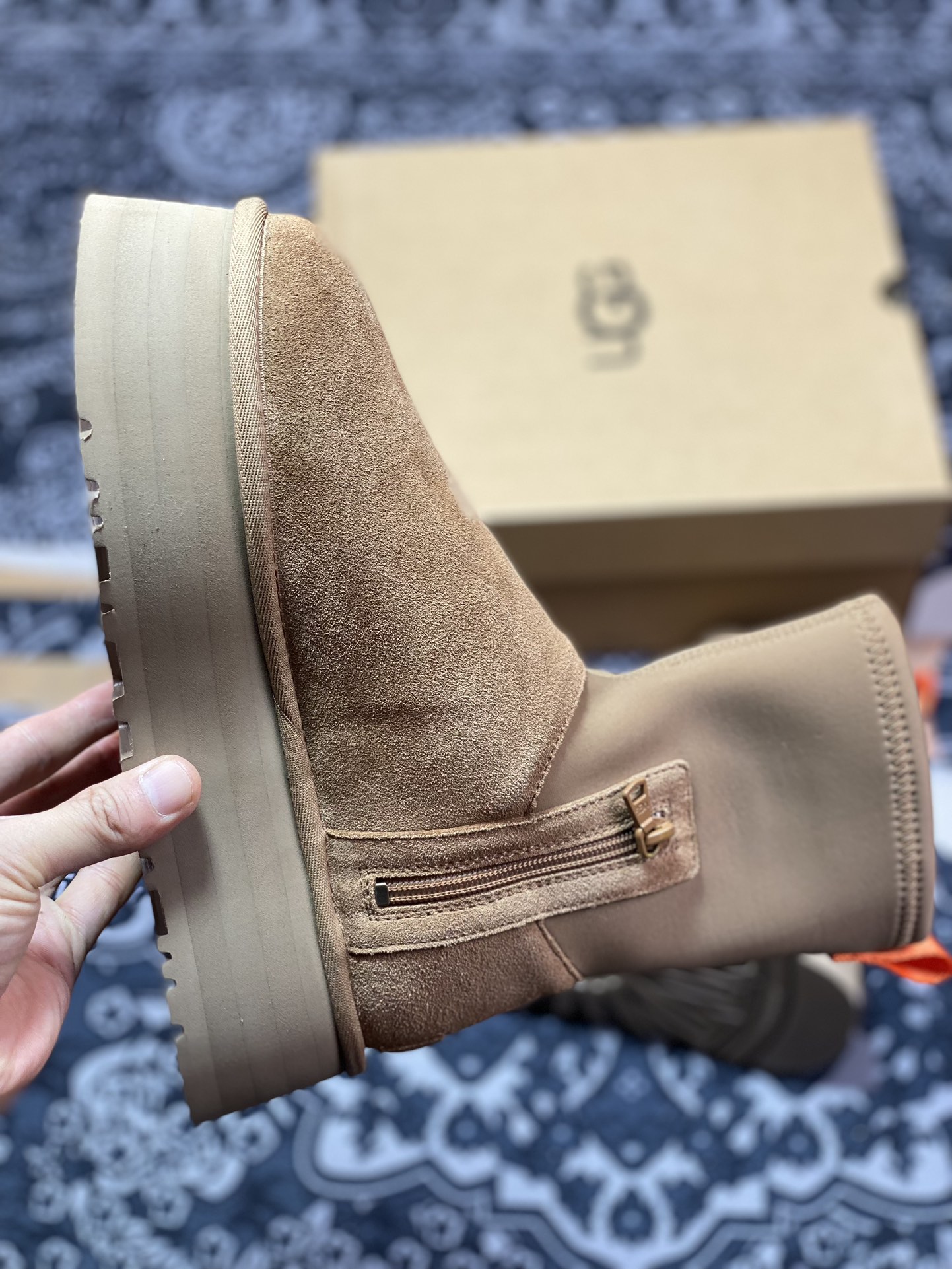 American light luxury brand ugg new deep boots casual versatile thick-soled high boots ”chestnut plus velvet”