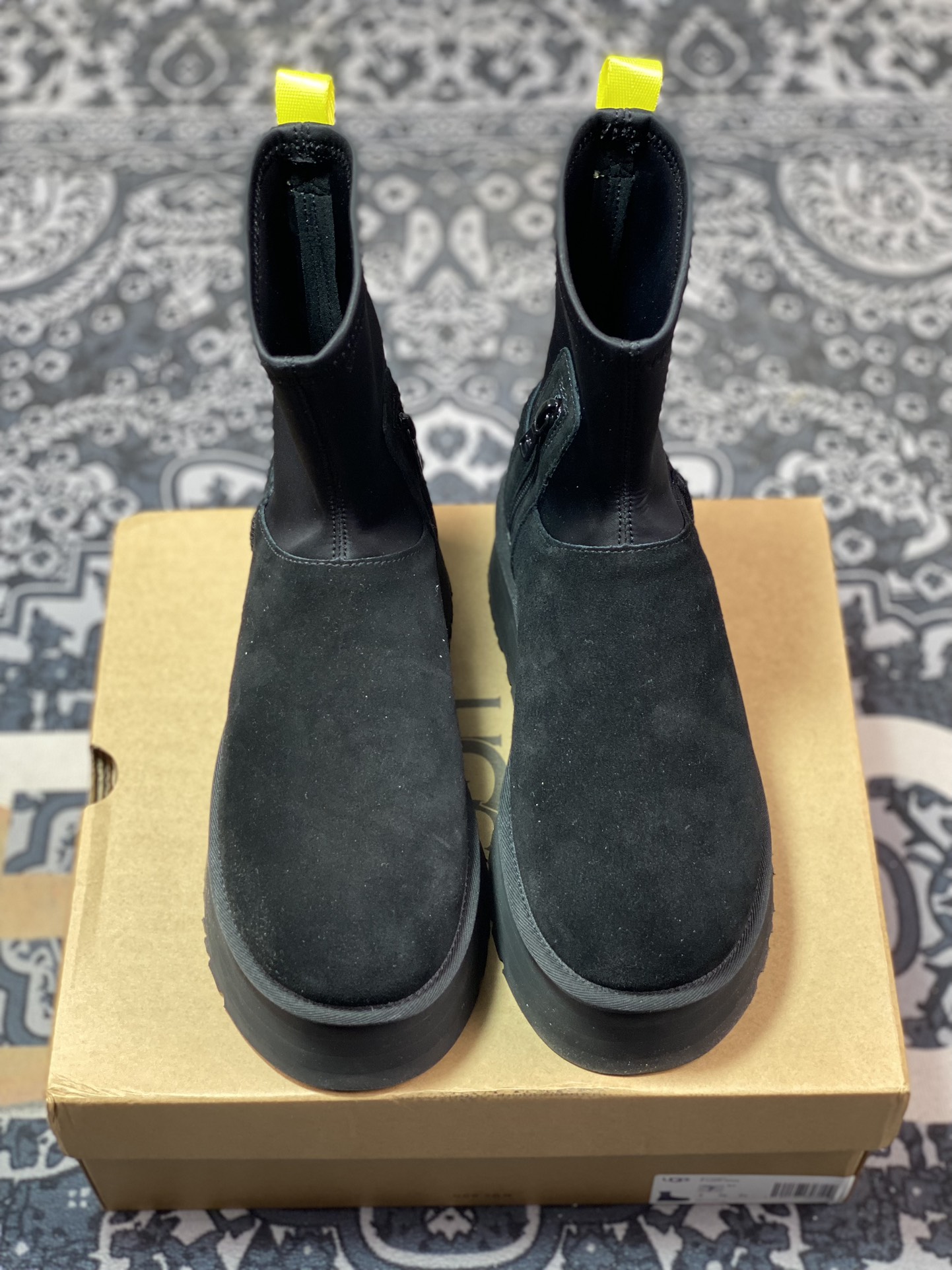 American light luxury brand ugg new deep boots casual versatile thick-soled high boots ”black plus velvet”