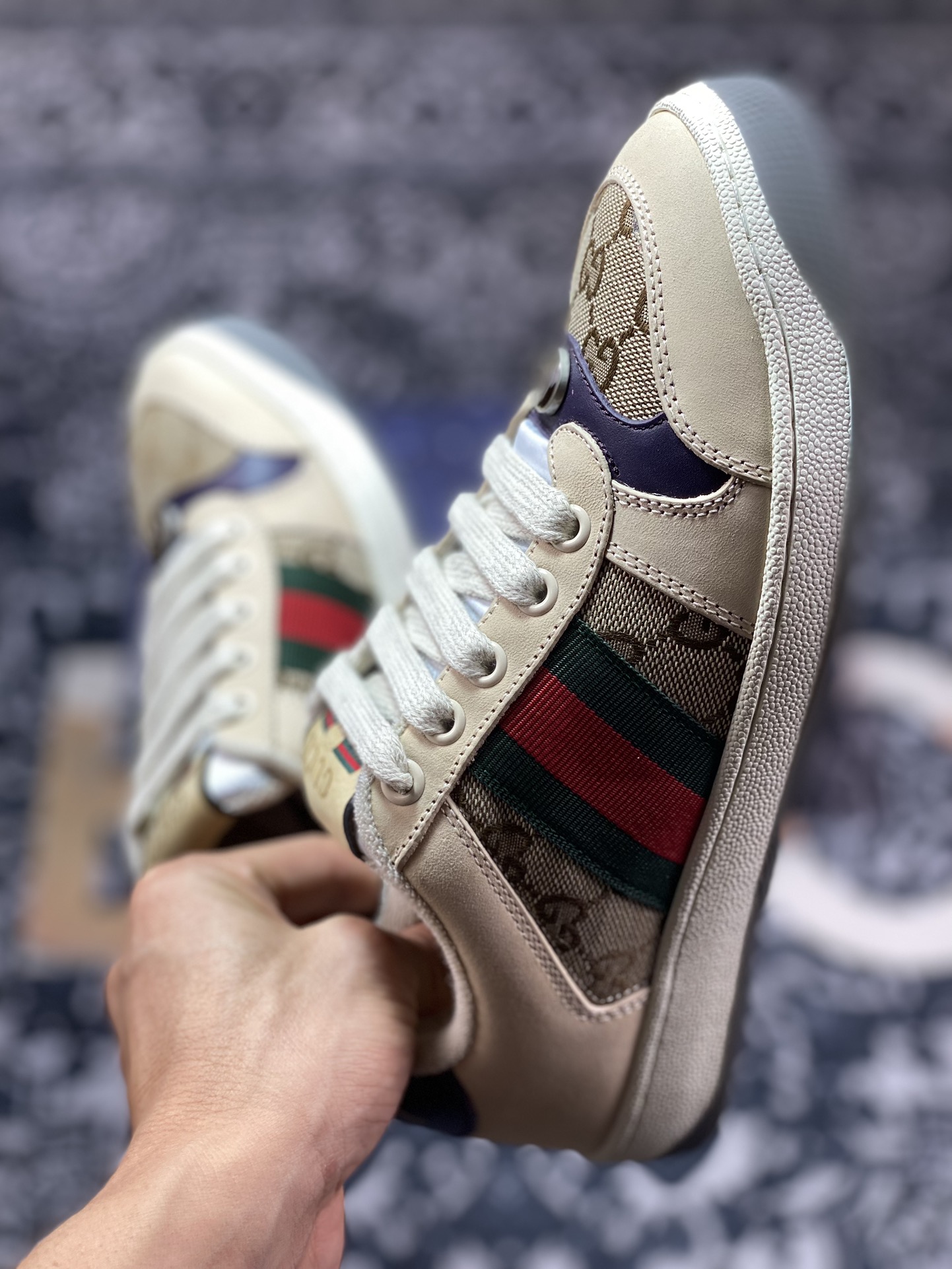 480 优选 Gucci Distressed Screener sneaker古驰小脏鞋系列