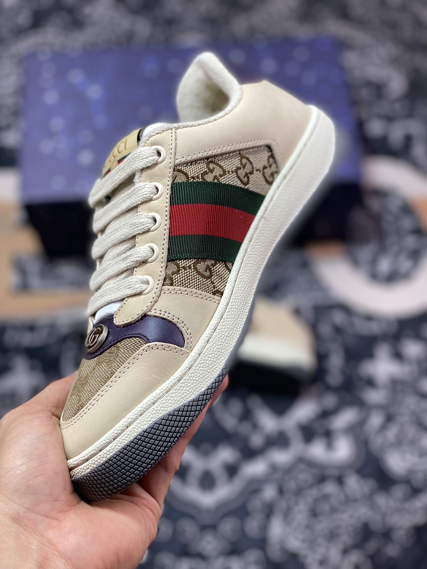 480 优选 Gucci Distressed Screener sneaker古驰小脏鞋系列