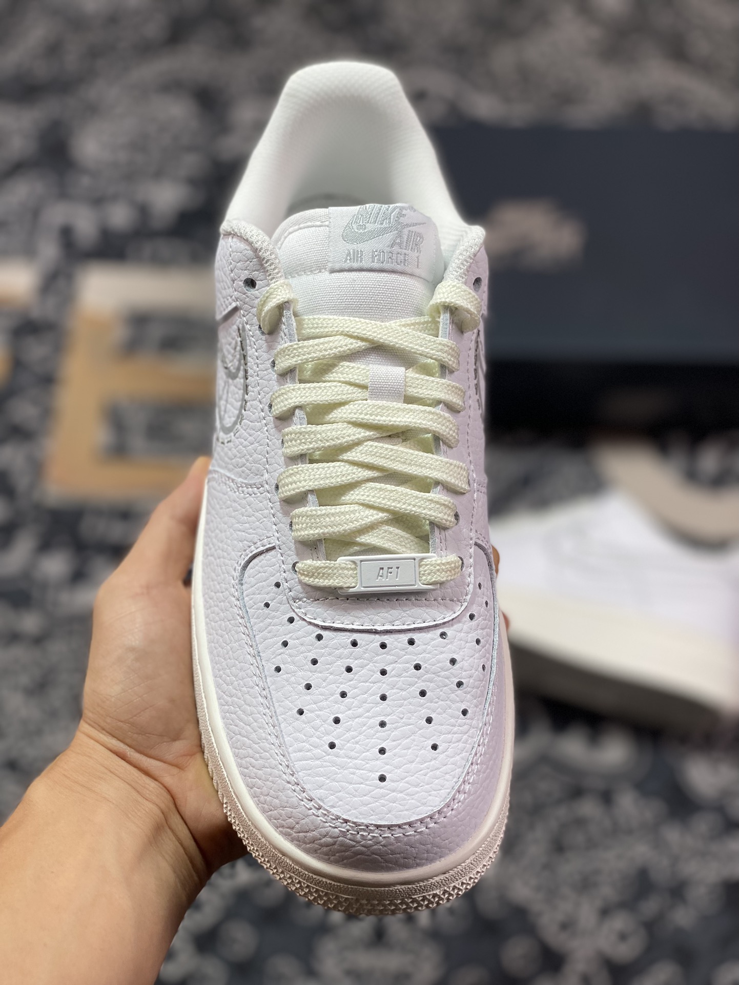 200 Nike Air Force 1'07 Low"Multi-Swoosh White/Sail"空军一号板鞋“皮革白灰电绣虚线钩子”FV0951-100