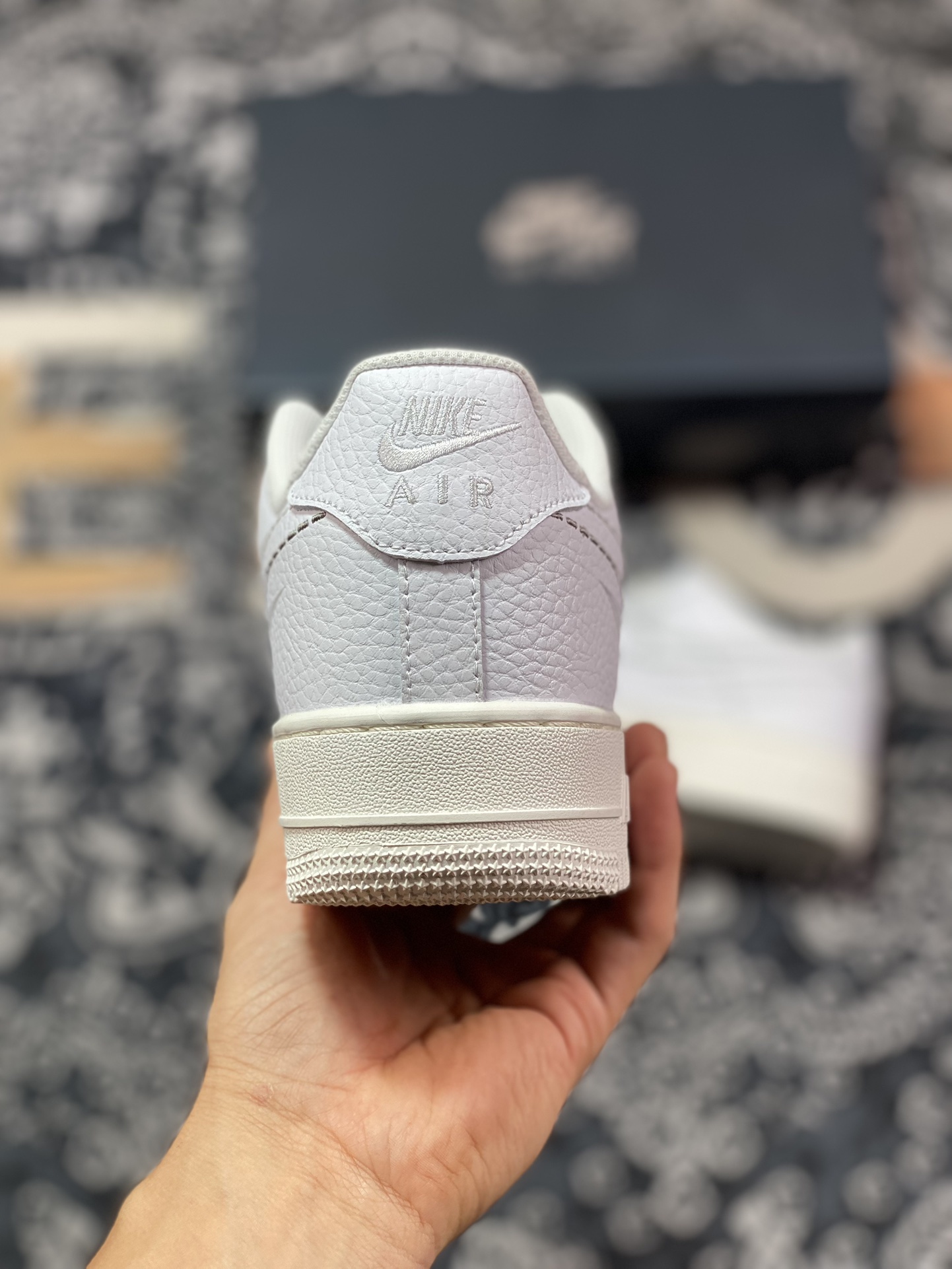 200 Nike Air Force 1'07 Low"Multi-Swoosh White/Sail"空军一号板鞋“皮革白灰电绣虚线钩子”FV0951-100