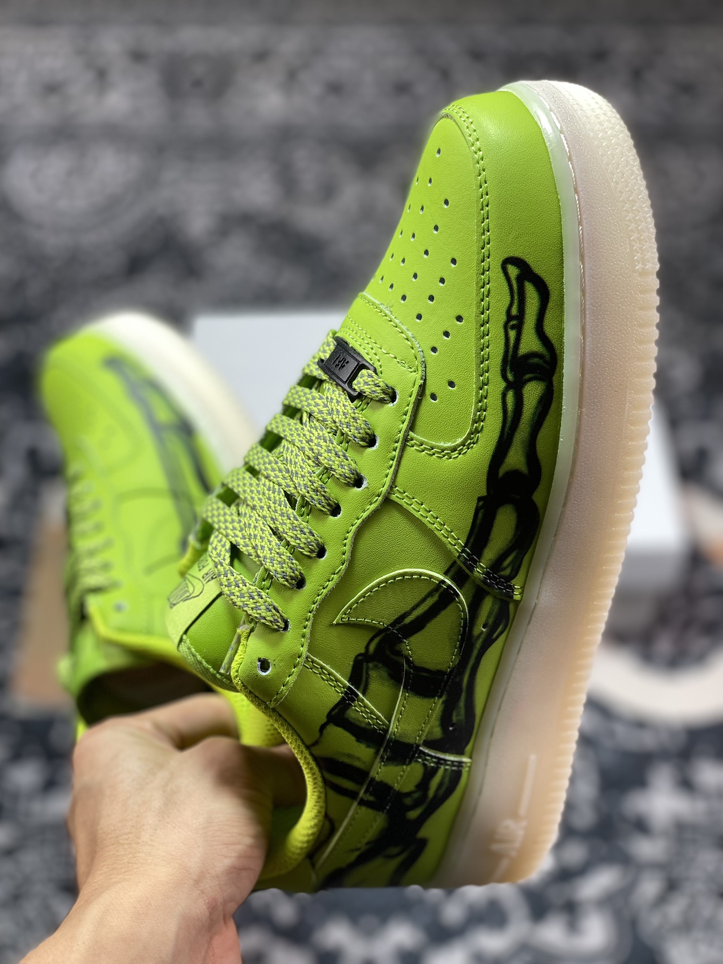 240 Nike Air Force 1 Low '07 QS"Green Goo Skeleton"空军一号经典低帮百搭休闲运动板鞋“