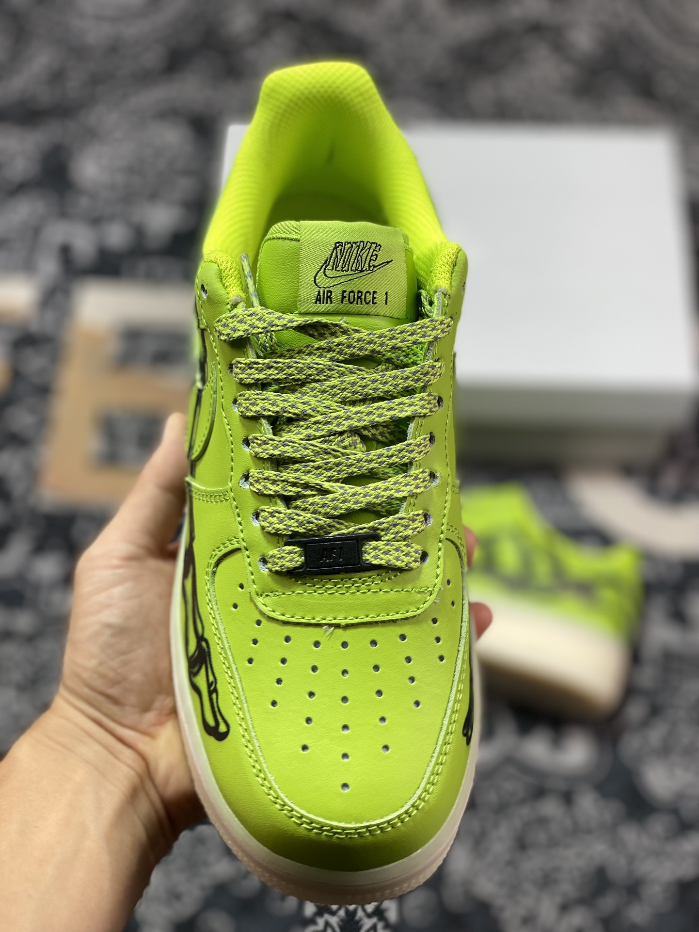 240 Nike Air Force 1 Low '07 QS"Green Goo Skeleton"空军一号经典低帮百搭休闲运动板鞋“