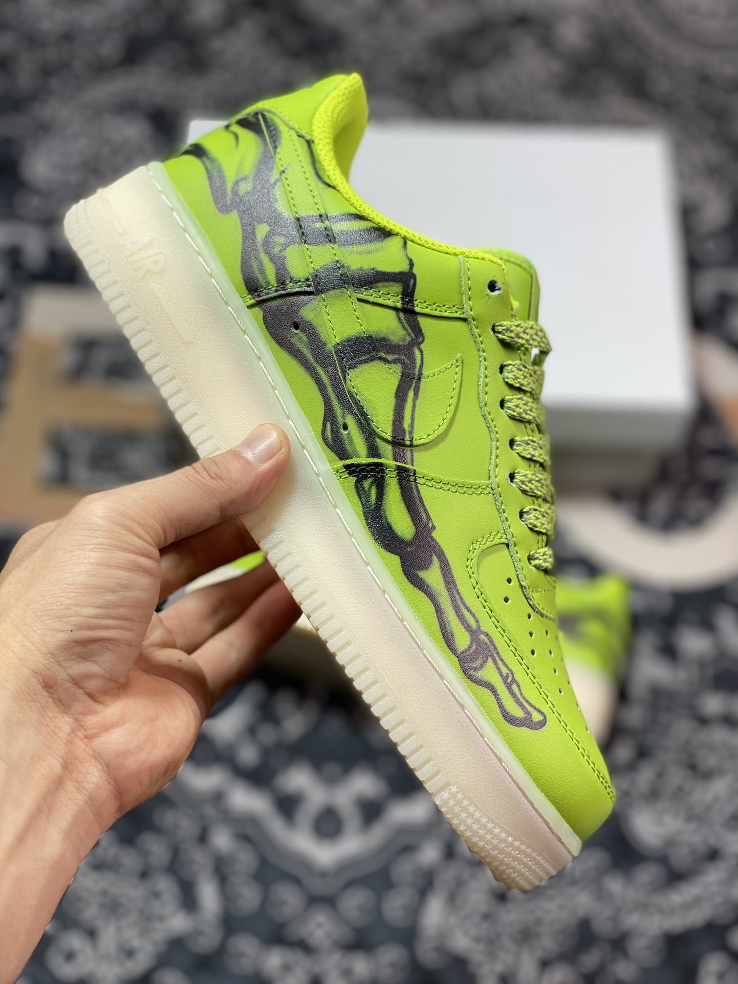 240 Nike Air Force 1 Low '07 QS"Green Goo Skeleton"空军一号经典低帮百搭休闲运动板鞋“