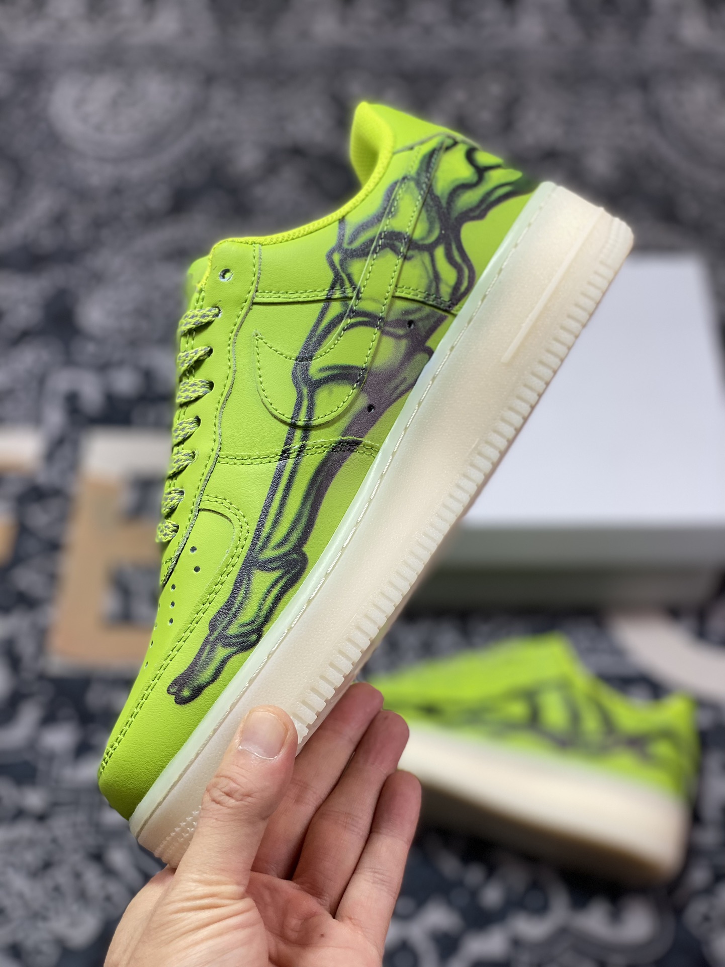 240 Nike Air Force 1 Low '07 QS"Green Goo Skeleton"空军一号经典低帮百搭休闲运动板鞋“