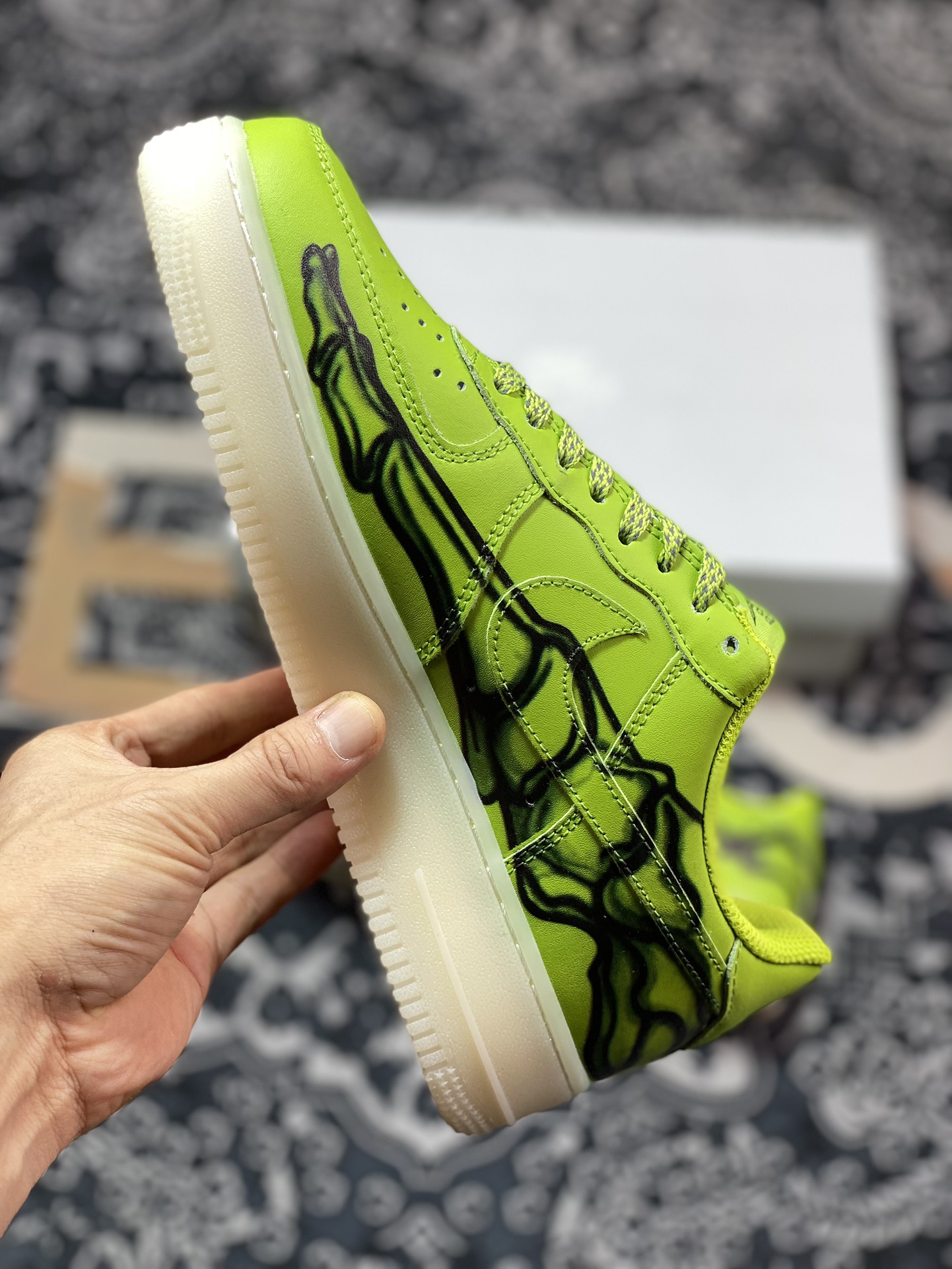 240 Nike Air Force 1 Low '07 QS"Green Goo Skeleton"空军一号经典低帮百搭休闲运动板鞋“