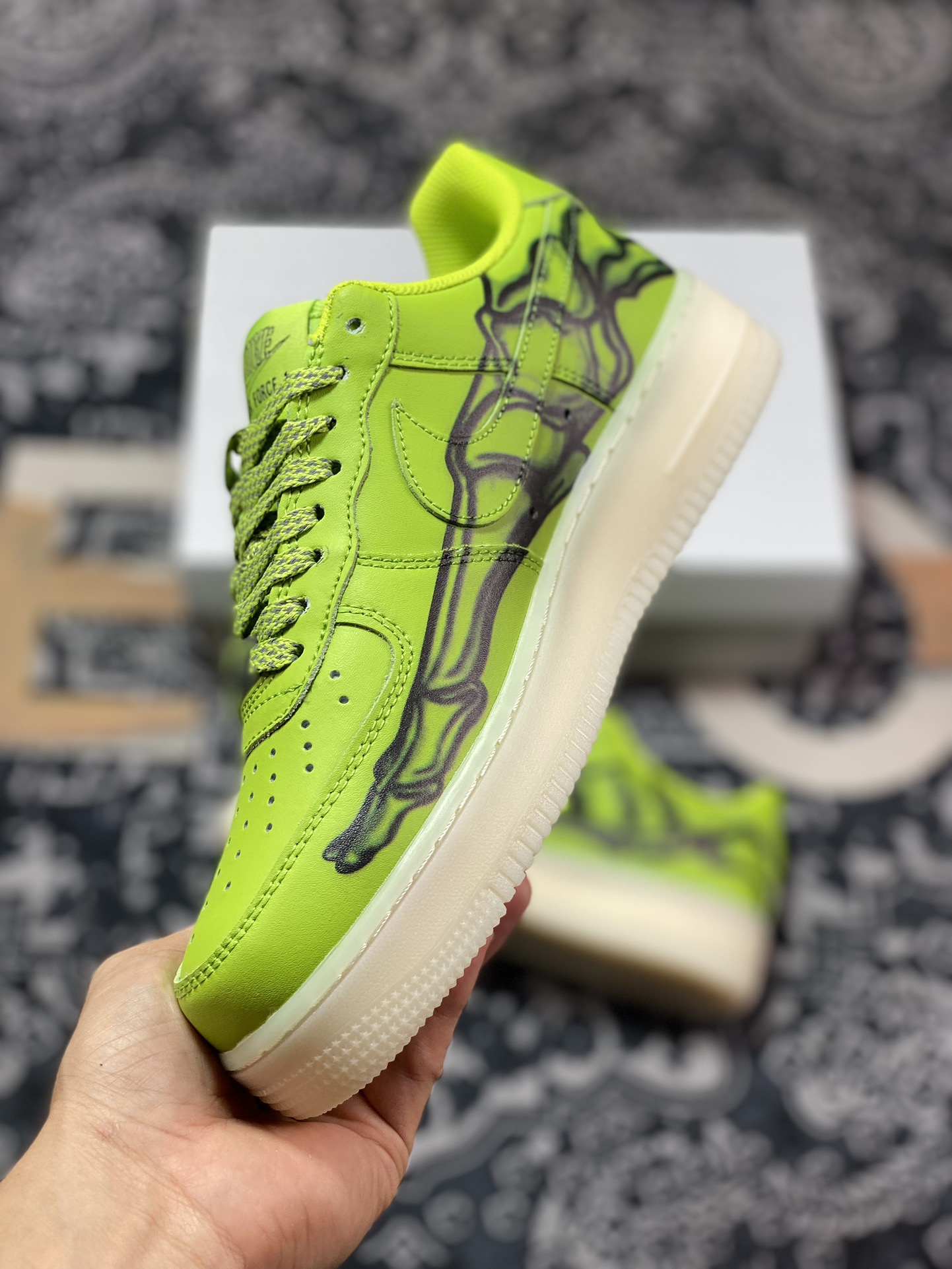 240 Nike Air Force 1 Low '07 QS"Green Goo Skeleton"空军一号经典低帮百搭休闲运动板鞋“