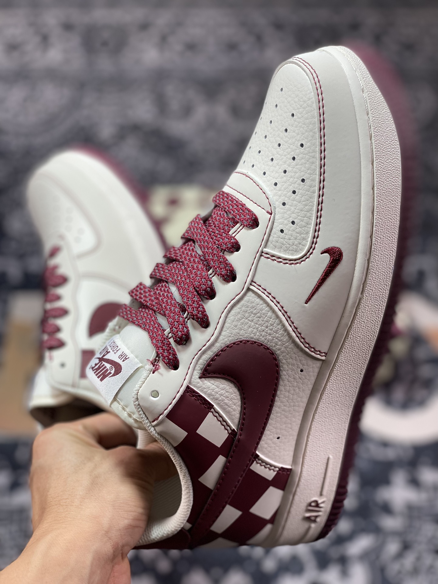 240 Air Force 1'07 Low 酒红格子 GZ5688-055