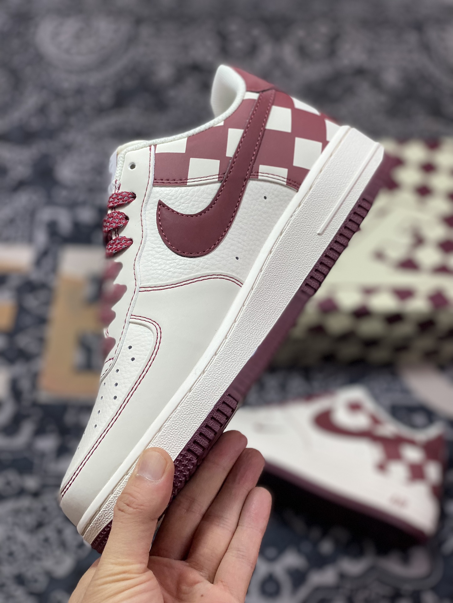 240 Air Force 1'07 Low 酒红格子 GZ5688-055