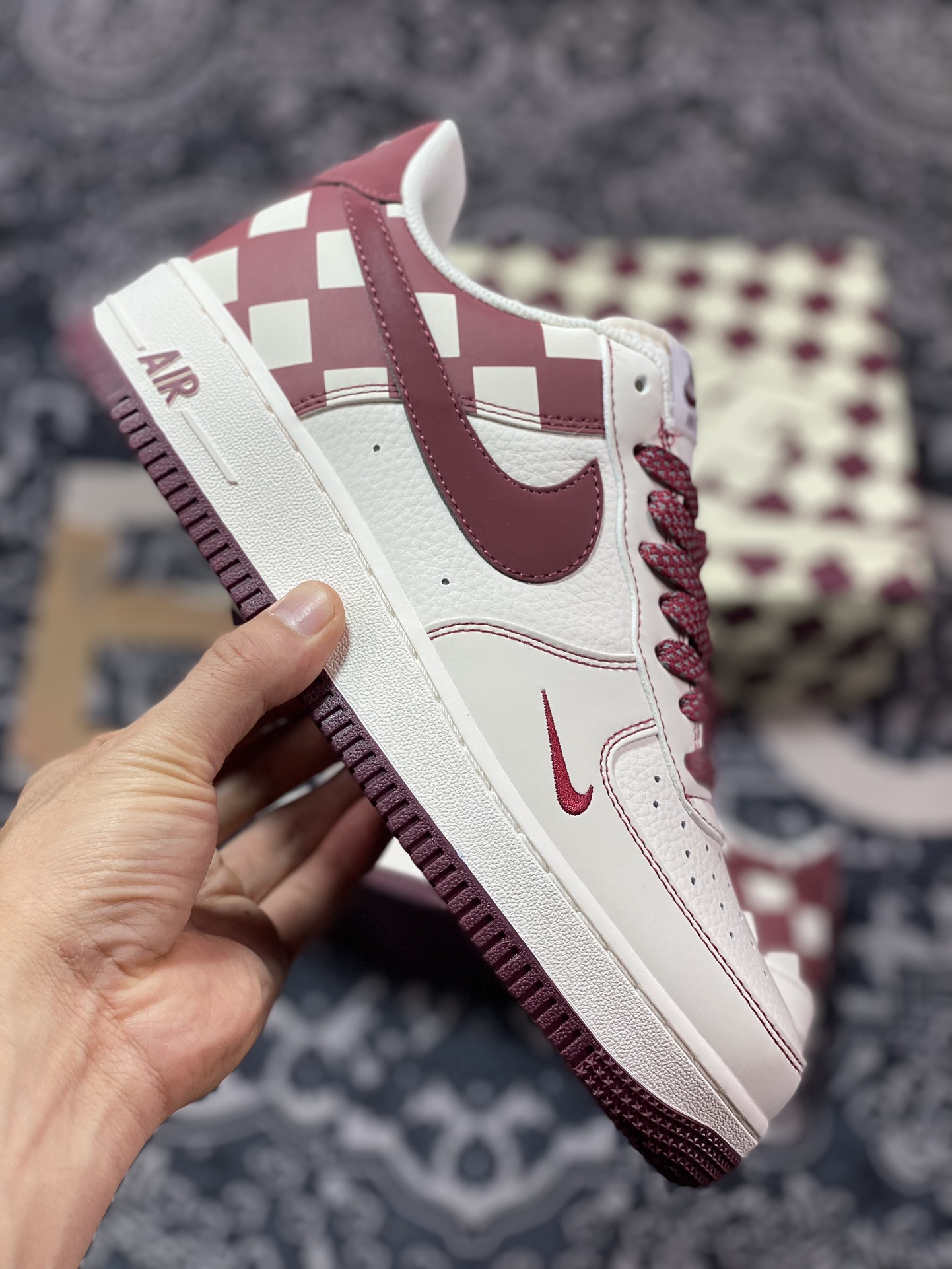 240 Air Force 1'07 Low 酒红格子 GZ5688-055