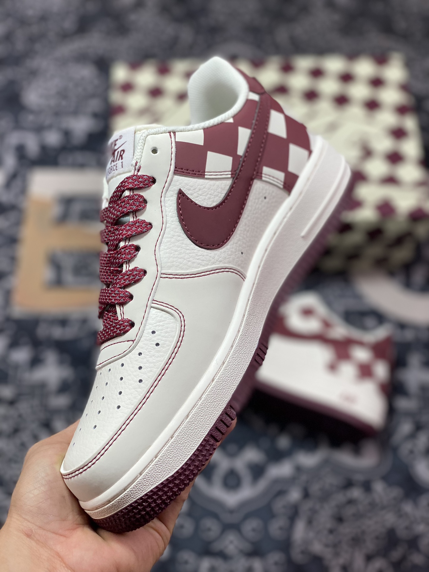 240 Air Force 1'07 Low 酒红格子 GZ5688-055