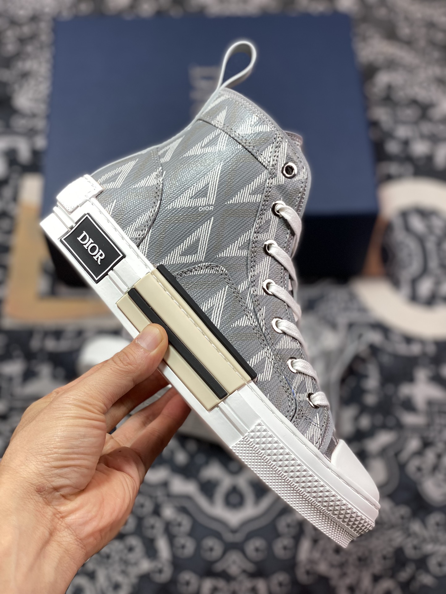 480 优选 新货#海外版 纯原级别 Dior B23 Oblique Top Sneakers 迪奥“CD重影”