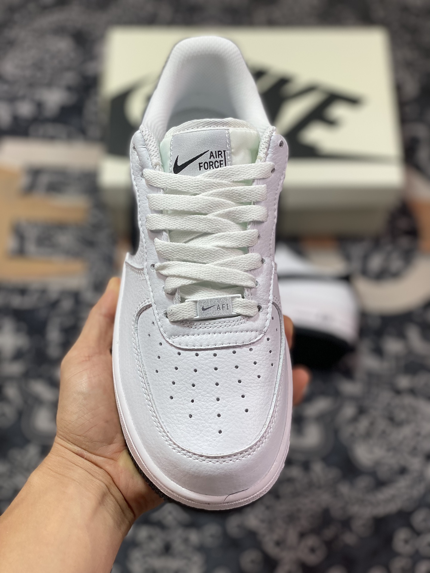 220 耐克Nike Air Force 1 Low"WhiteGrey"空军一号经典低帮板鞋“皮革白黑翻毛钩子”CN2873-101