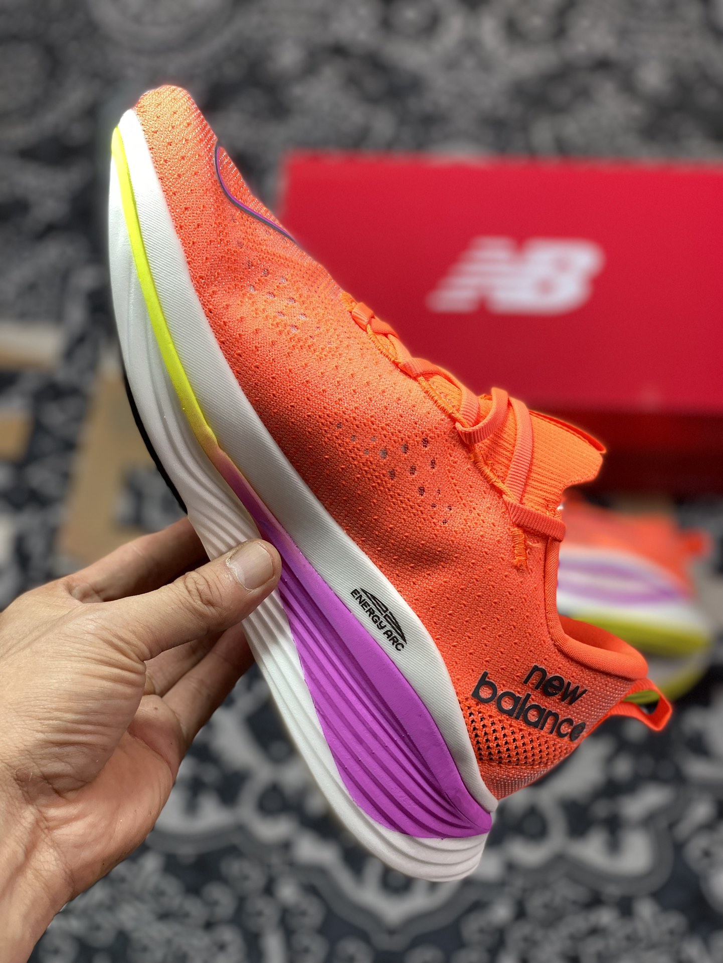 220 New Balance FuelCell SC Elite V3"Orange"燃料慢跑鞋“网纱橘黄紫”MRCELCD3