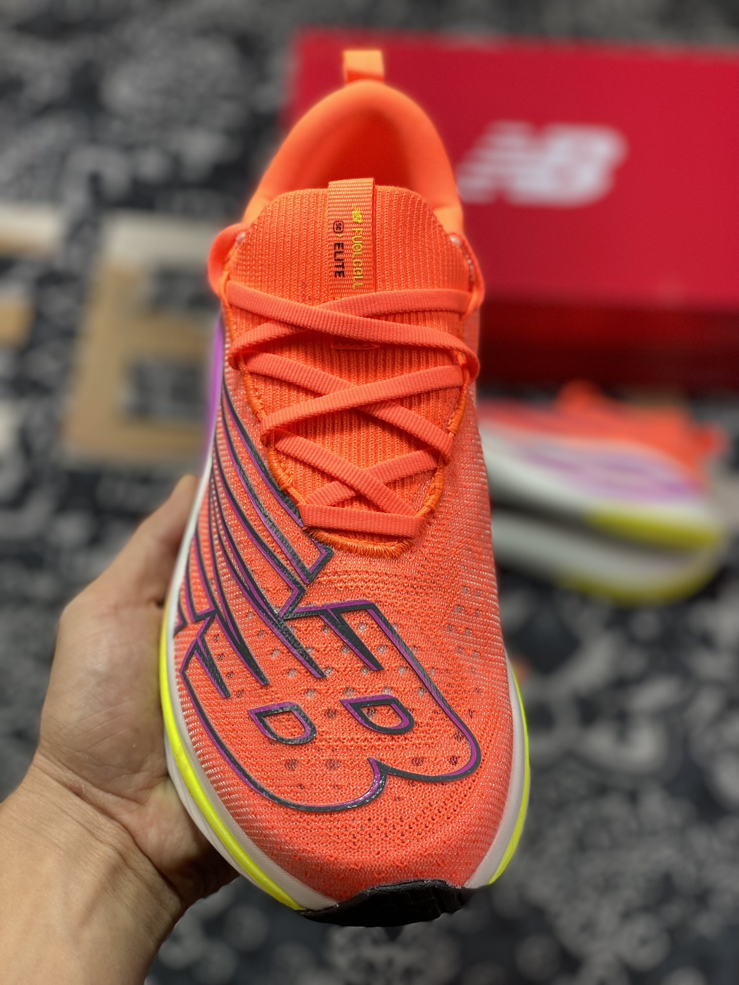 220 New Balance FuelCell SC Elite V3"Orange"燃料慢跑鞋“网纱橘黄紫”MRCELCD3