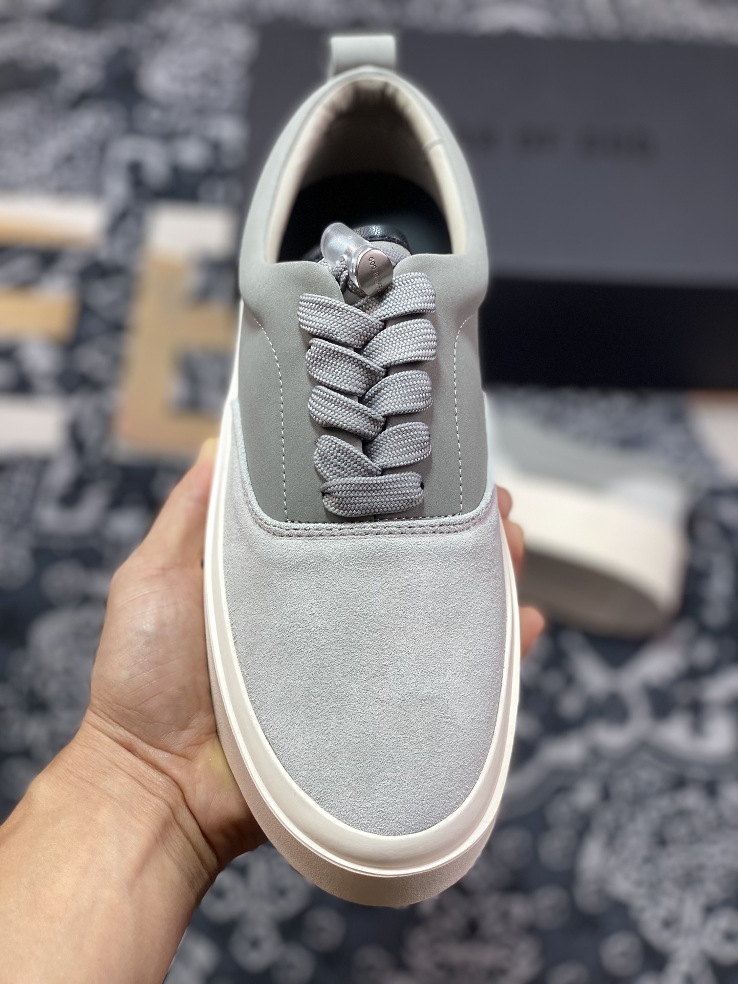 320 Fear of God 101 Low Top Sneaker 平底低帮增高板鞋“拼接浅灰深灰”5R18-7000 069