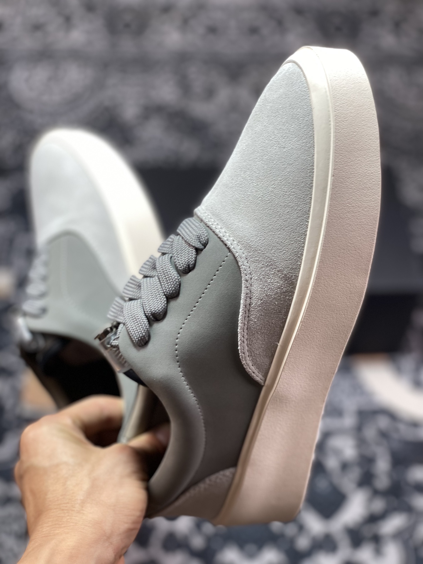 320 Fear of God 101 Low Top Sneaker 平底低帮增高板鞋“拼接浅灰深灰”5R18-7000 069