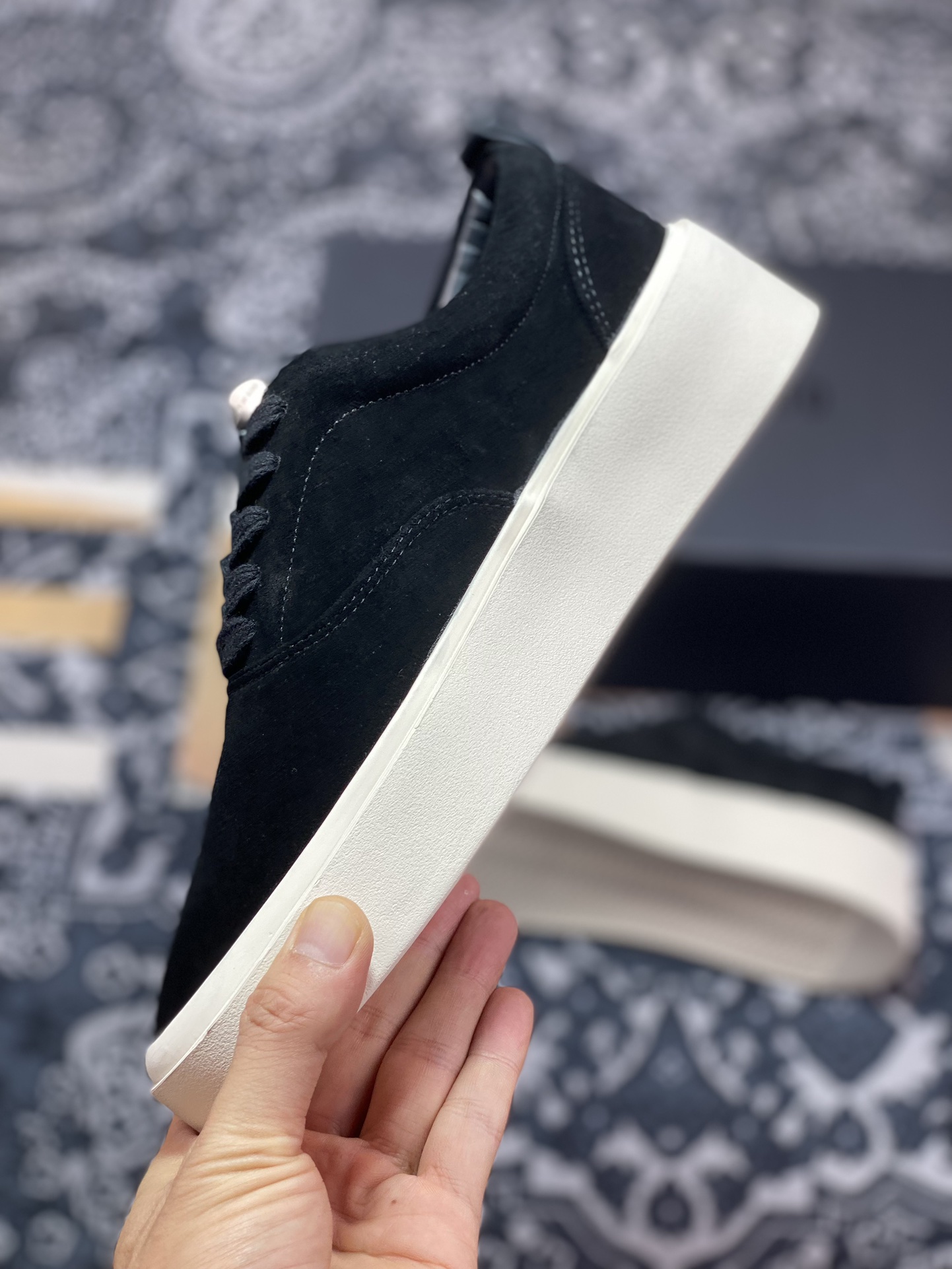 320 Fear of God 101 Low Top Sneaker 平底低帮增高板鞋“黑面白底”5R18-7000 016