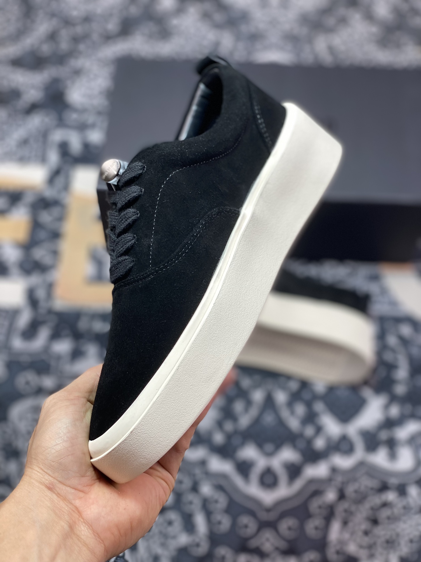 320 Fear of God 101 Low Top Sneaker 平底低帮增高板鞋“黑面白底”5R18-7000 016