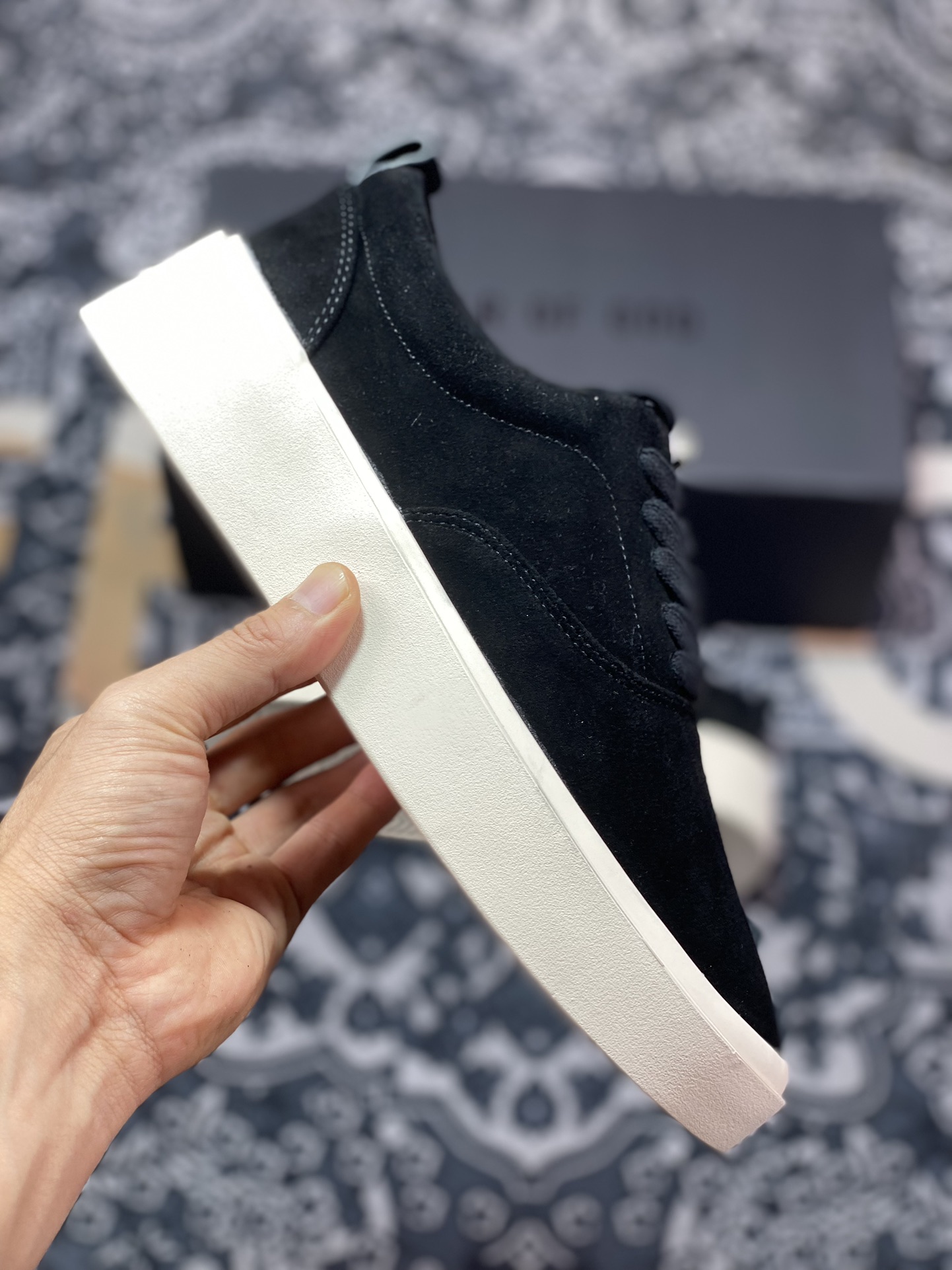 320 Fear of God 101 Low Top Sneaker 平底低帮增高板鞋“黑面白底”5R18-7000 016