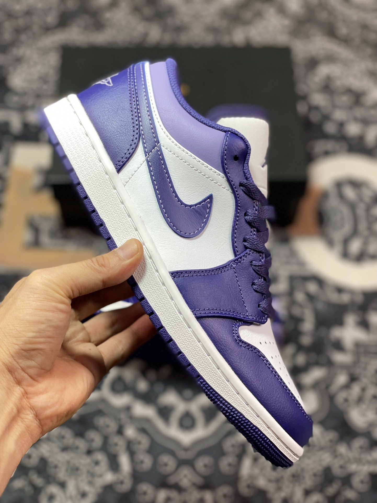 Preferred DT pure original Air Jordan 1 Low AJ1 Joe 1 low-top culture basketball shoes white purple DD3558-515