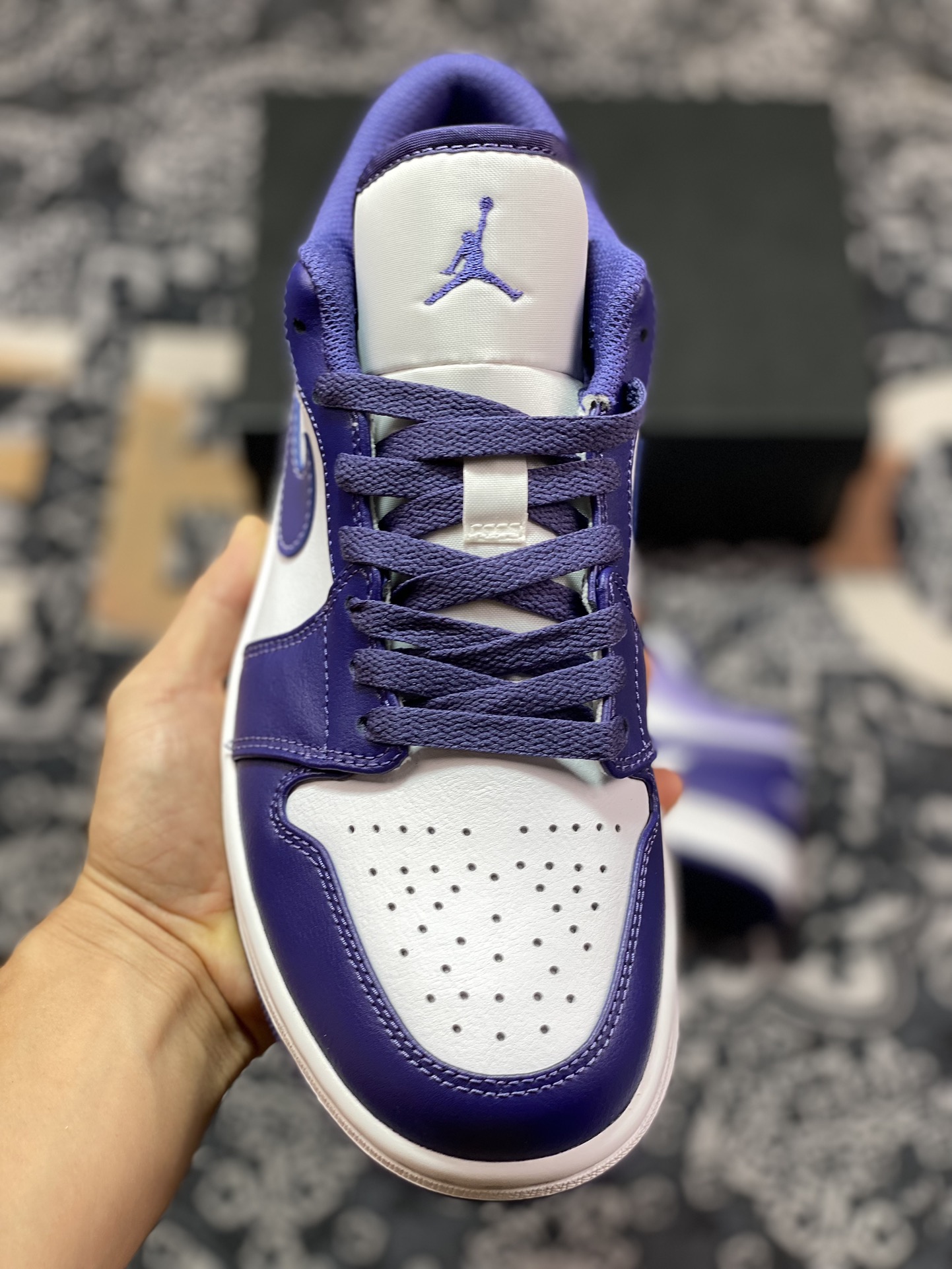 Preferred DT pure original Air Jordan 1 Low AJ1 Joe 1 low-top culture basketball shoes white purple DD3558-515