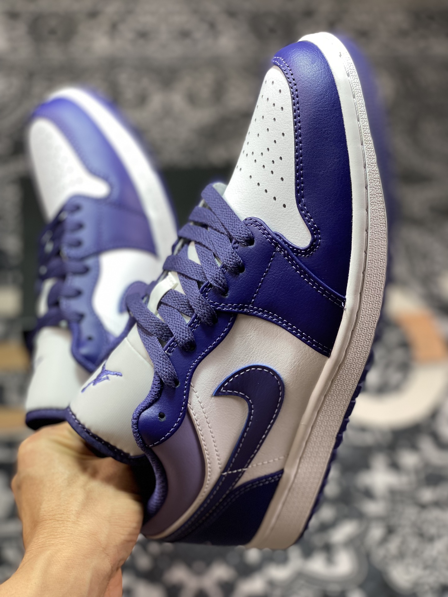 Preferred DT pure original Air Jordan 1 Low AJ1 Joe 1 low-top culture basketball shoes white purple DD3558-515