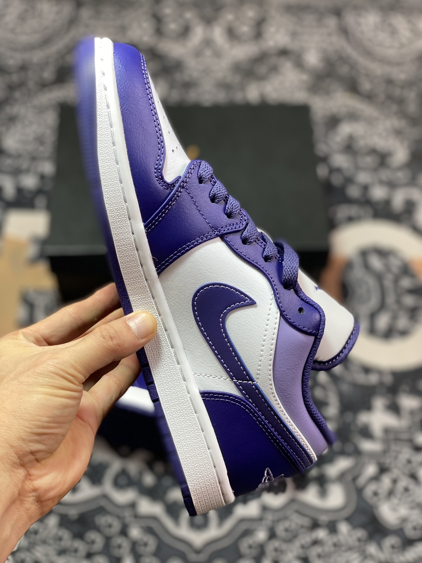 Preferred DT pure original Air Jordan 1 Low AJ1 Joe 1 low-top culture basketball shoes white purple DD3558-515