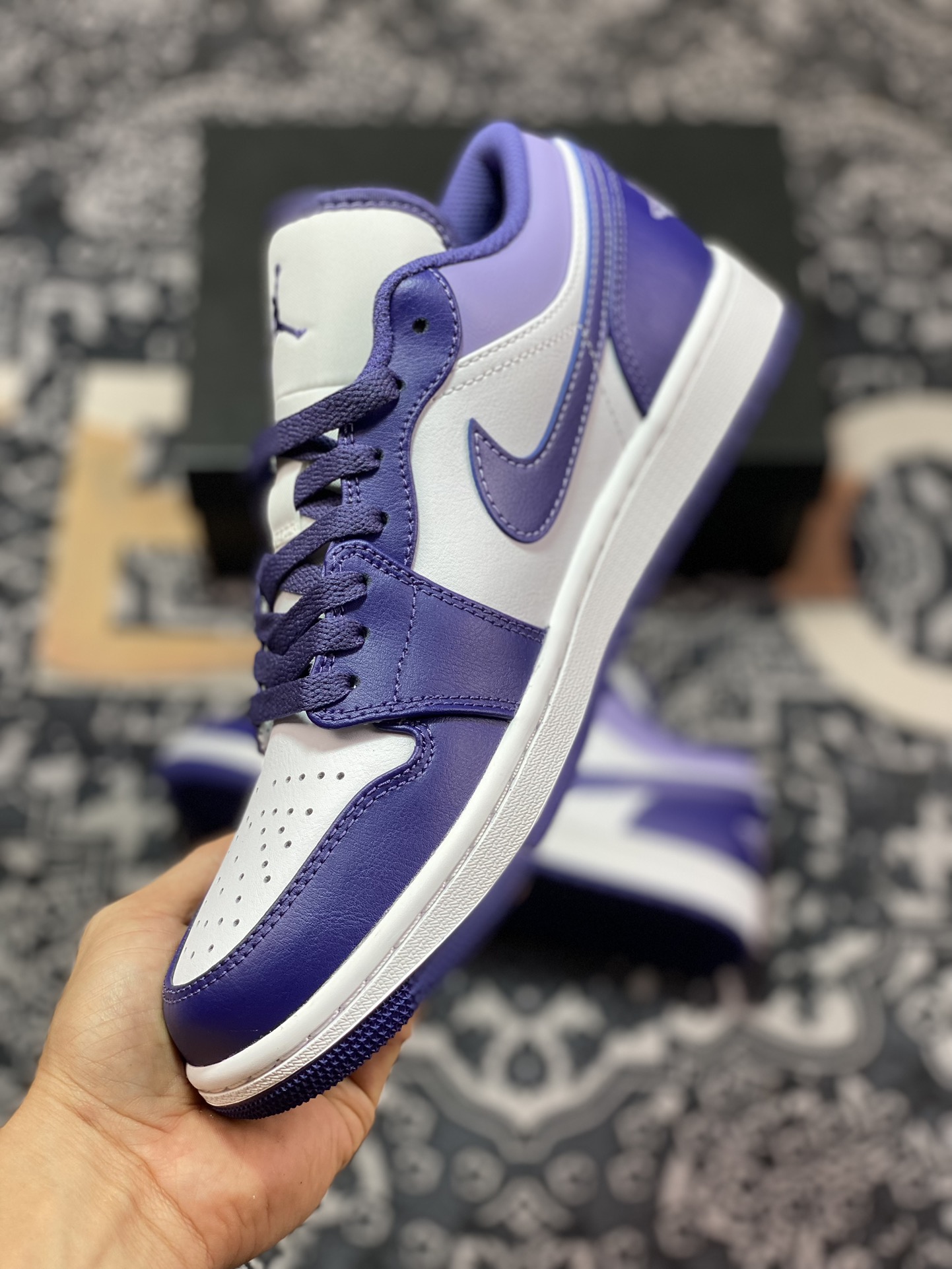 Preferred DT pure original Air Jordan 1 Low AJ1 Joe 1 low-top culture basketball shoes white purple DD3558-515