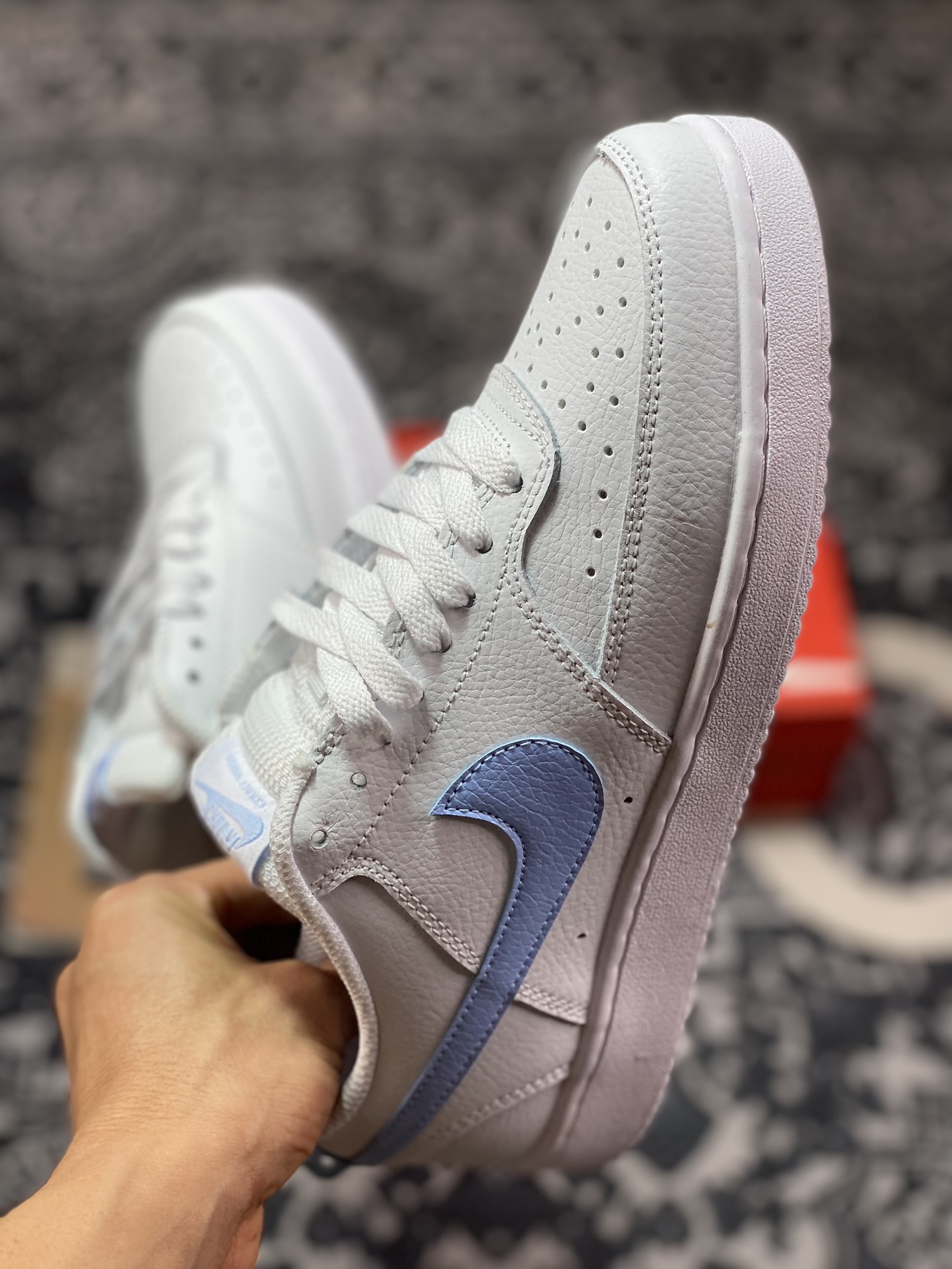 200 Nike  Court Vision Low 白蓝头层百搭透气休闲运动板鞋 CD5434-115