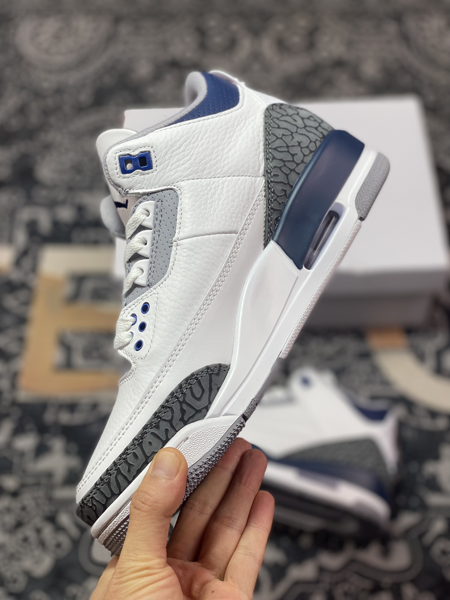 320 Air Jordan 3 Retro 白蓝 潮流复古篮球鞋 CT8532-140