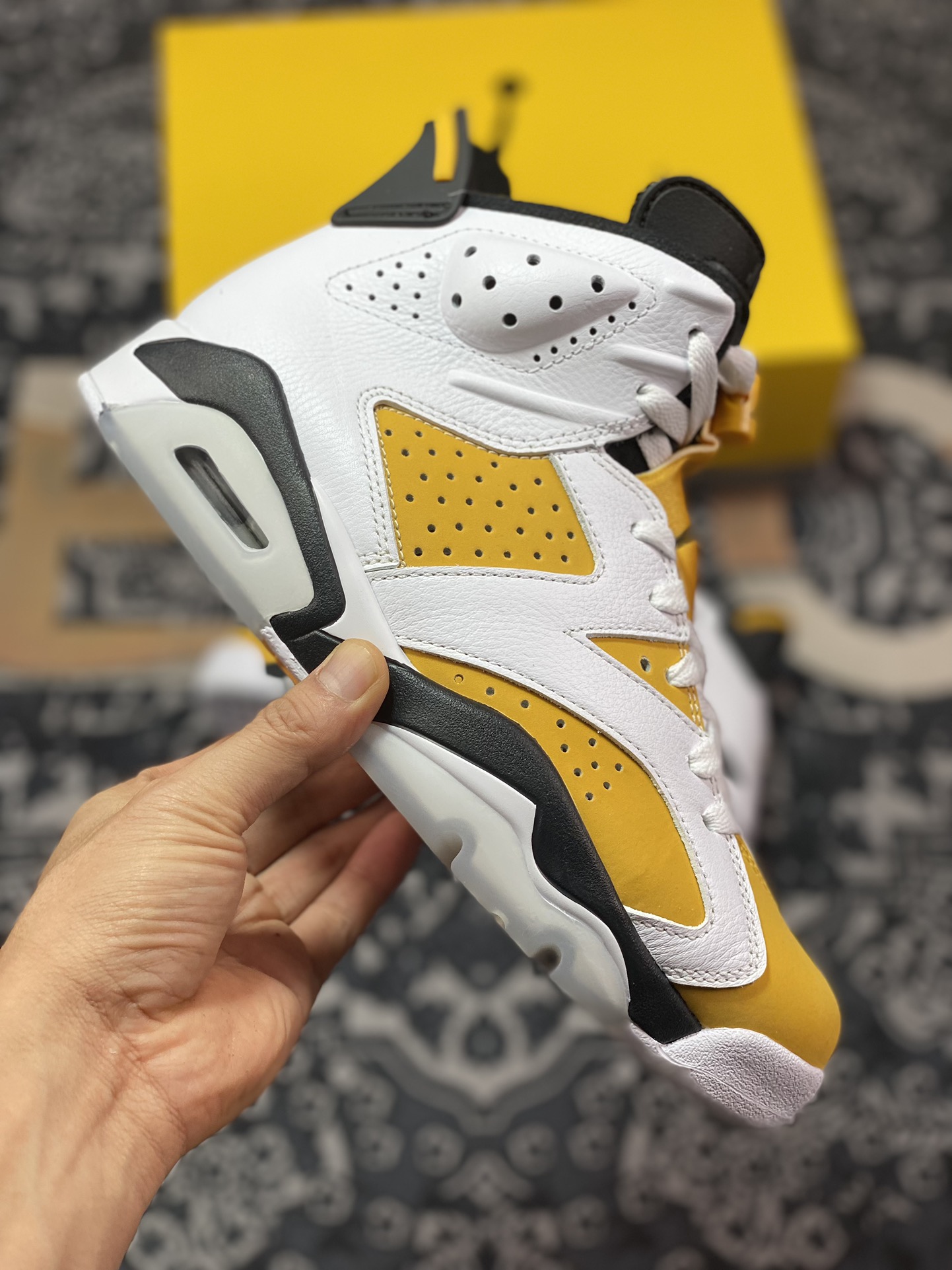 450 优选 纯原Air Jordan AJ6 Retro ” Yellow Ochre ” AJ6乔6 白黄 男子文化篮球鞋CT8529-170