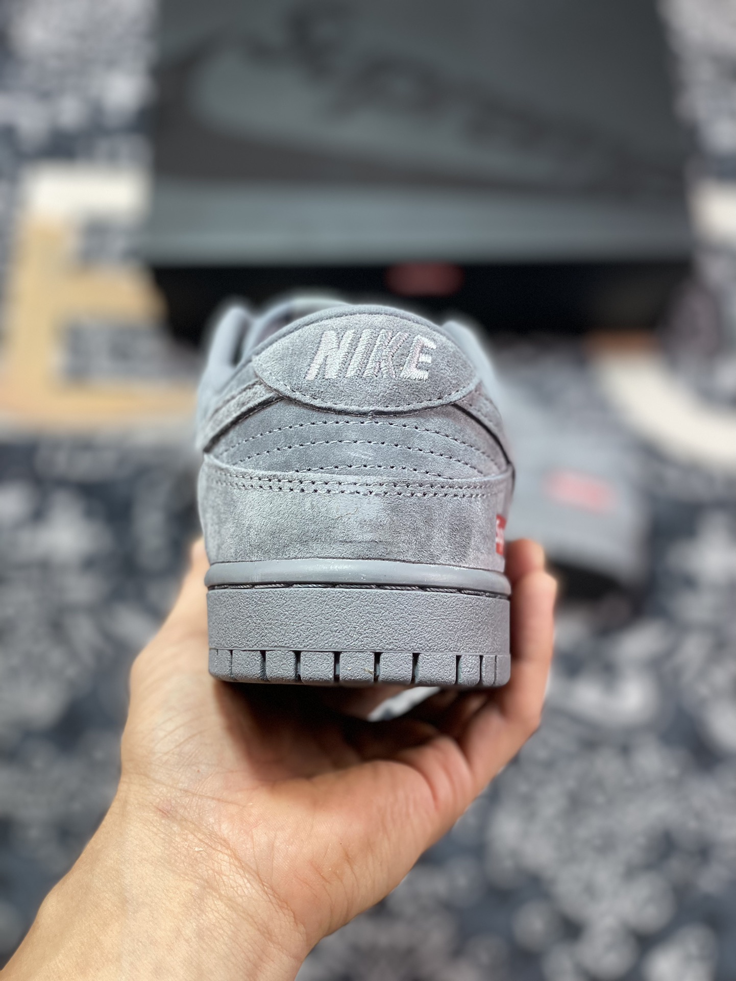 300 Nike  Dunk Low Retro "DIY高端定制" Sup联名翻毛墨灰 低帮休闲运动板鞋 FC1688-121