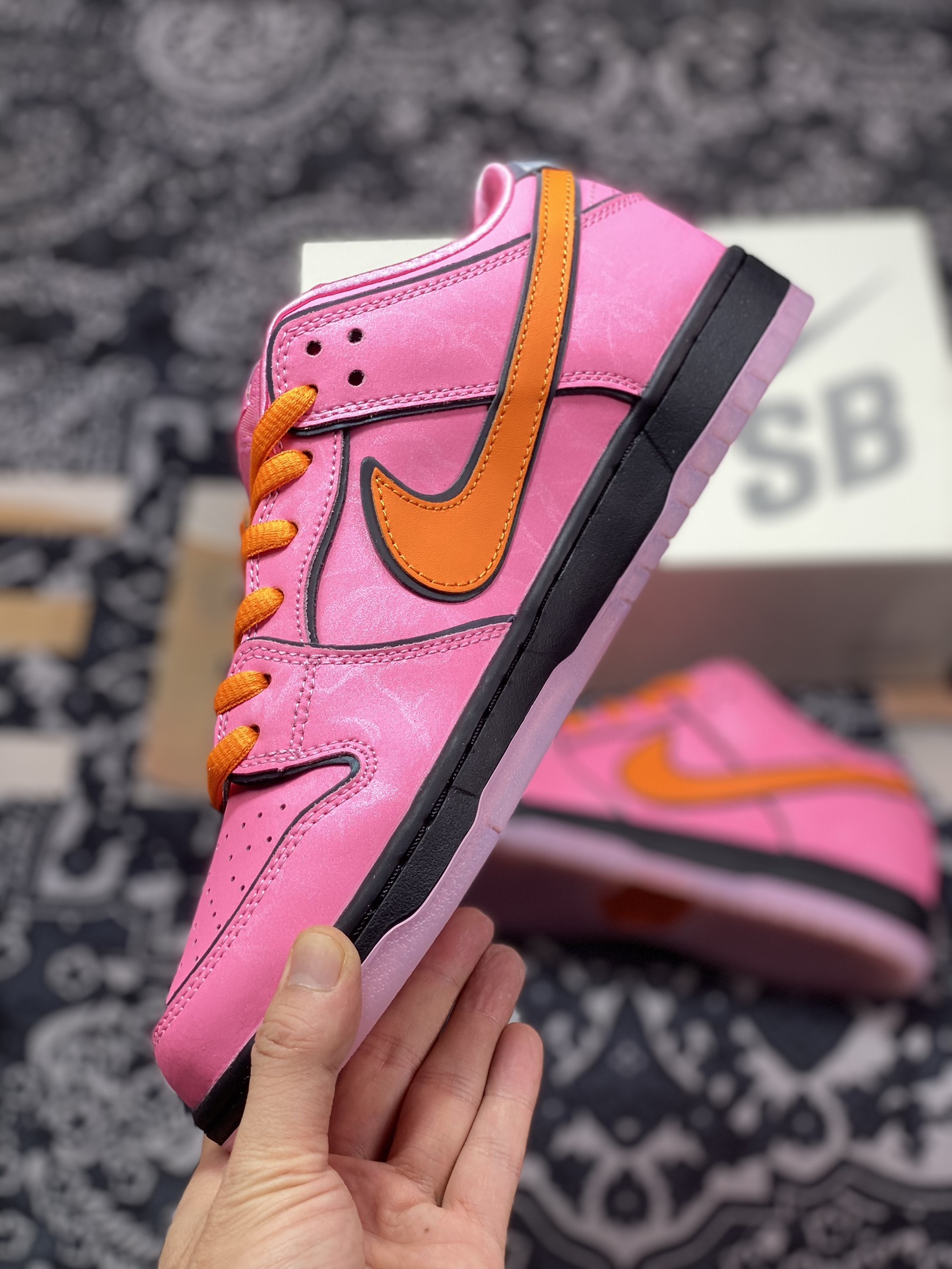 The Powerpuff Girls x Nike SB Dunk Low Pro ”Blossom” dunk shoes ”Joint pink and orange flowers” FD2631-600