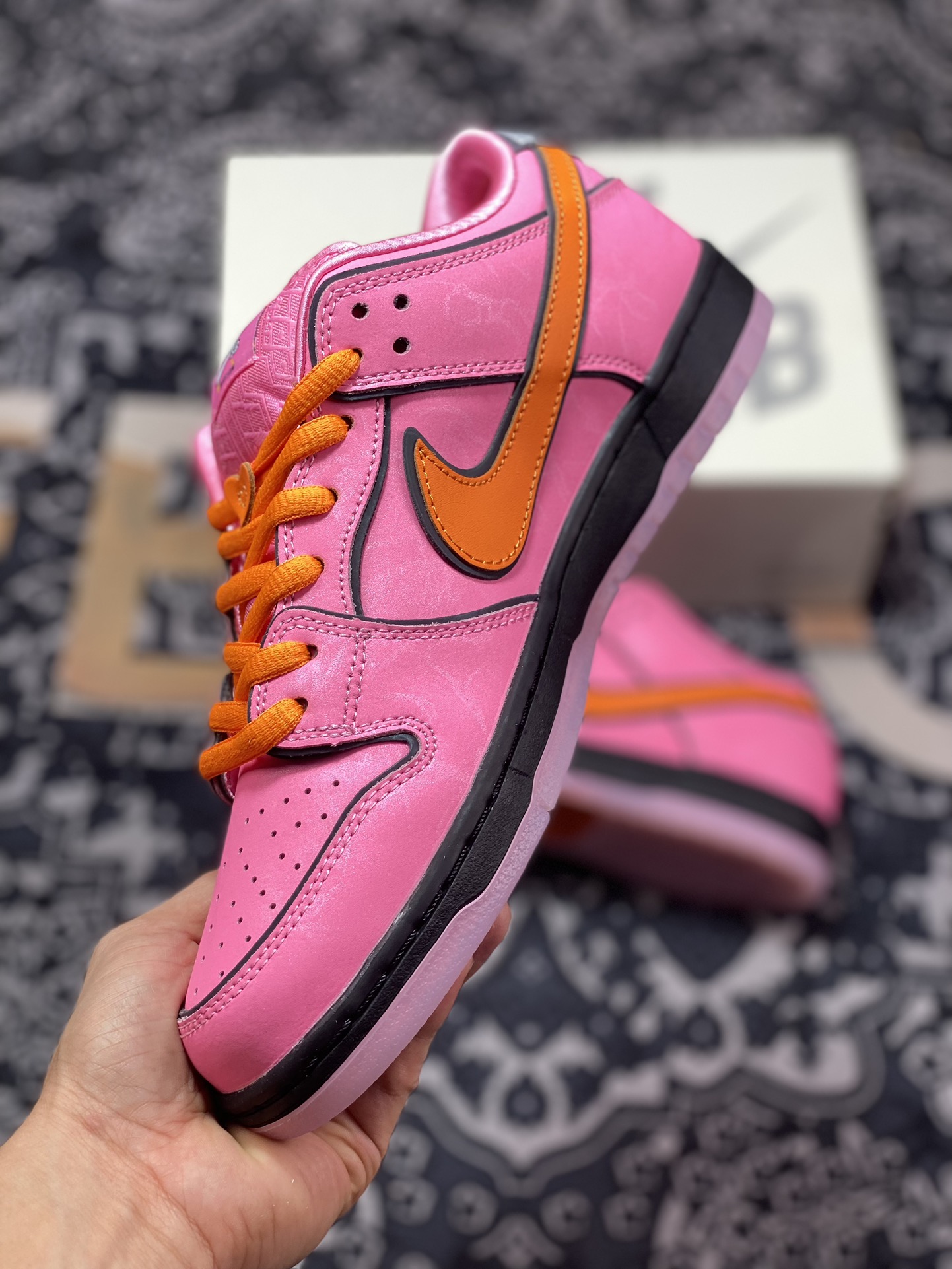 The Powerpuff Girls x Nike SB Dunk Low Pro ”Blossom” dunk shoes ”Joint pink and orange flowers” FD2631-600