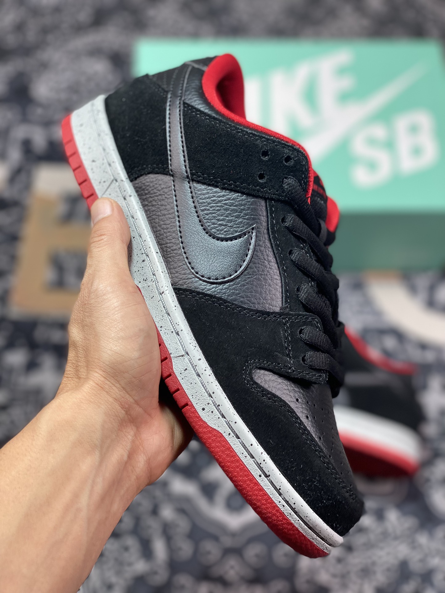 220 Nike  Dunk SB Low Black Cement 黑水泥 低帮休闲运动板鞋 304292-050