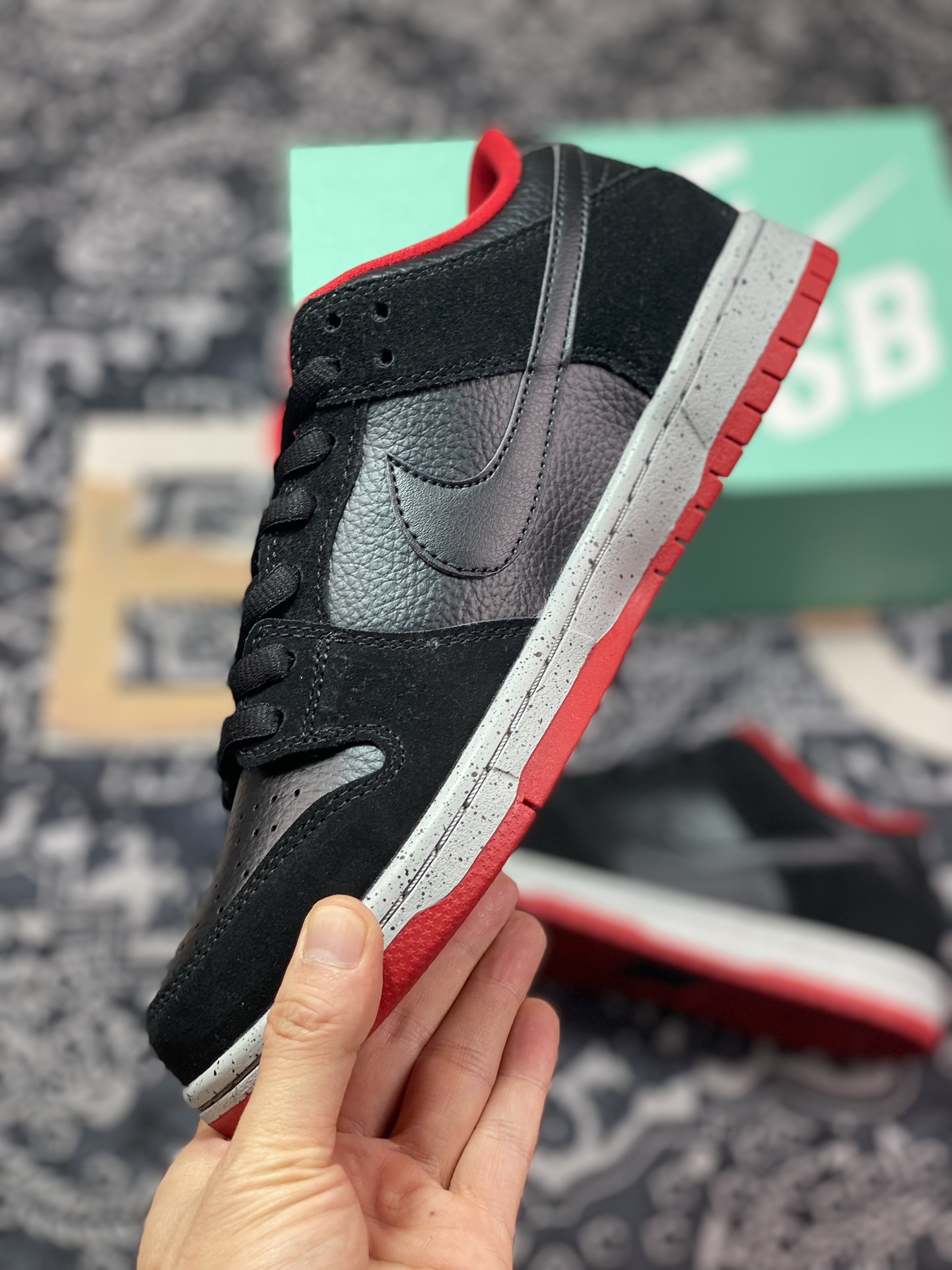 220 Nike  Dunk SB Low Black Cement 黑水泥 低帮休闲运动板鞋 304292-050