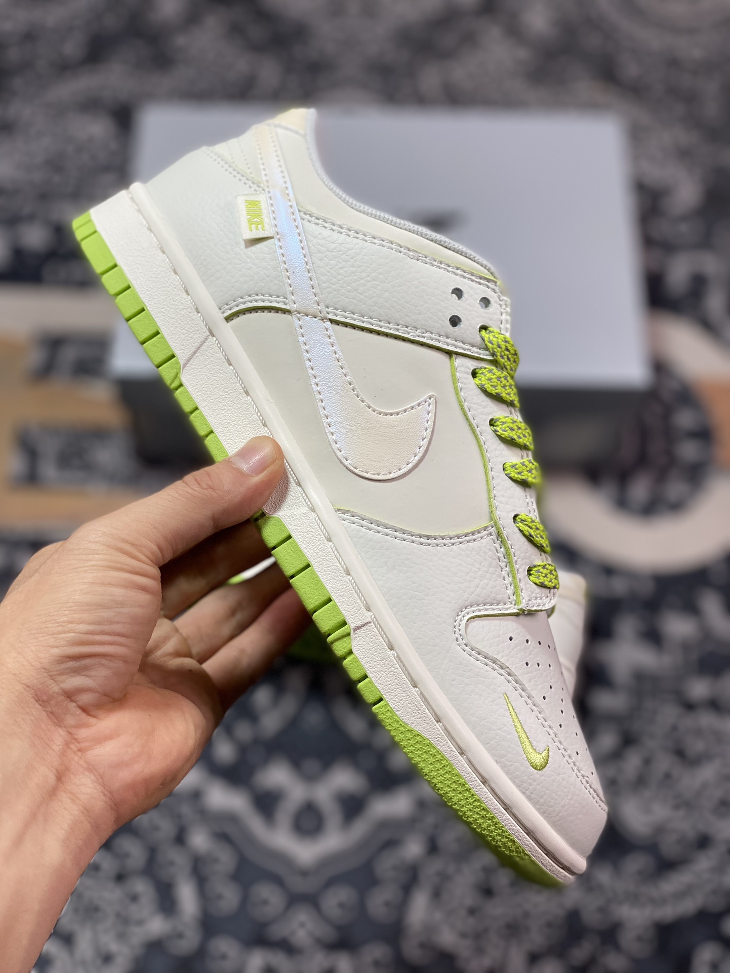 280  Dunk Low Retro 扣篮系列低帮板鞋“皮革米白苹果绿小钩”KK0517-008