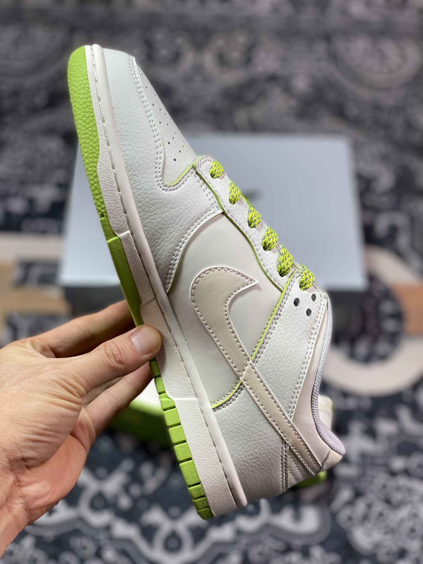 280  Dunk Low Retro 扣篮系列低帮板鞋“皮革米白苹果绿小钩”KK0517-008