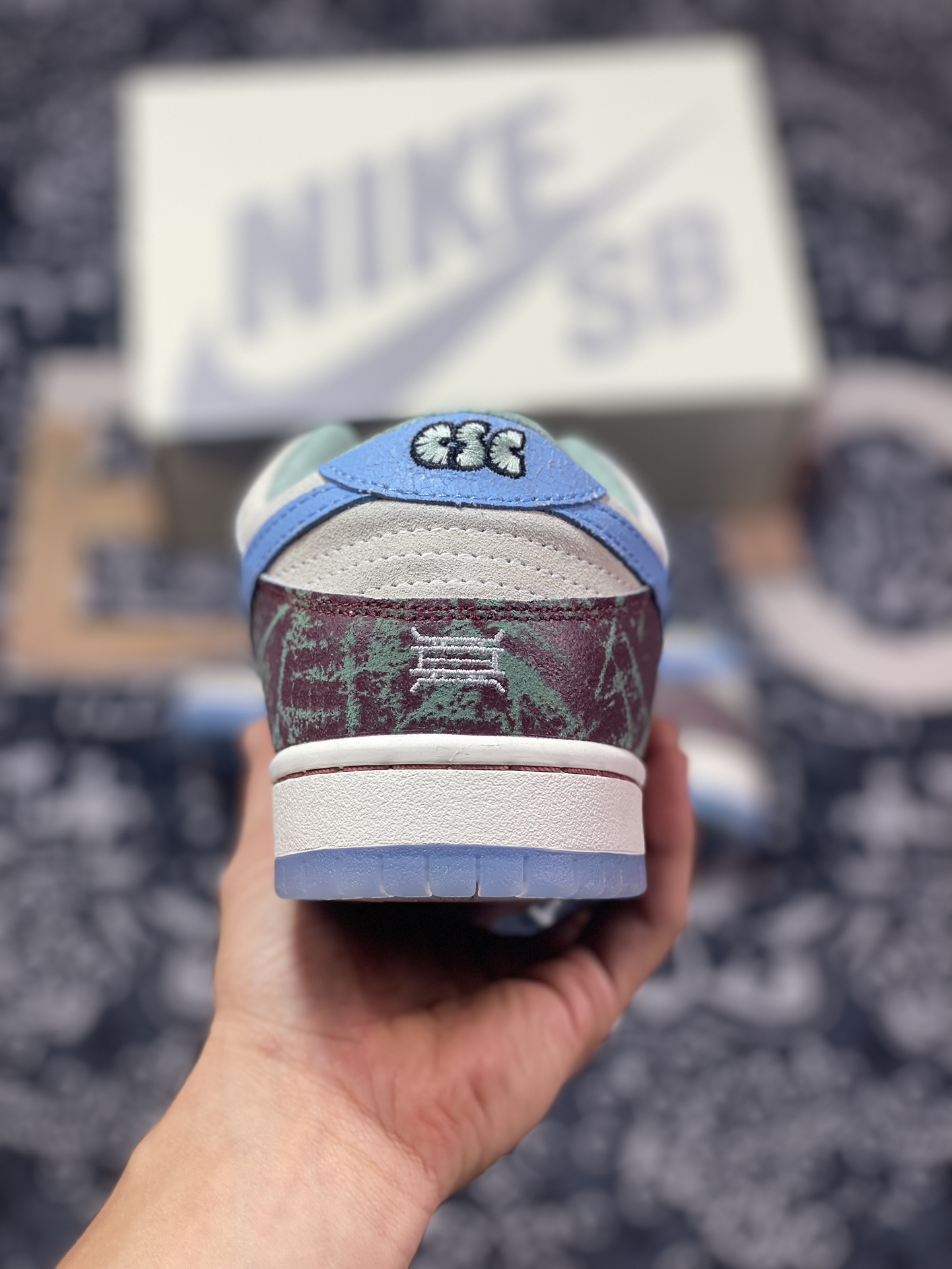 Crenshaw Skate Club x Nike Dunk SB Low Beige Blue Purple Low-top Casual Sports Shoes FN4193-100