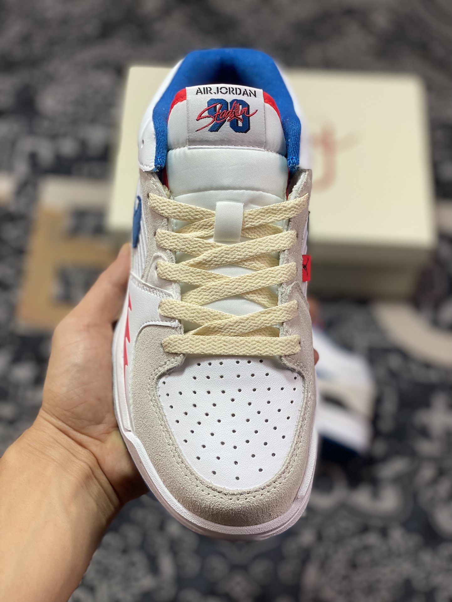 180 Air Jordan Stadium 90 白蓝红 复古耐磨低帮休闲跑步鞋 FV8116-141