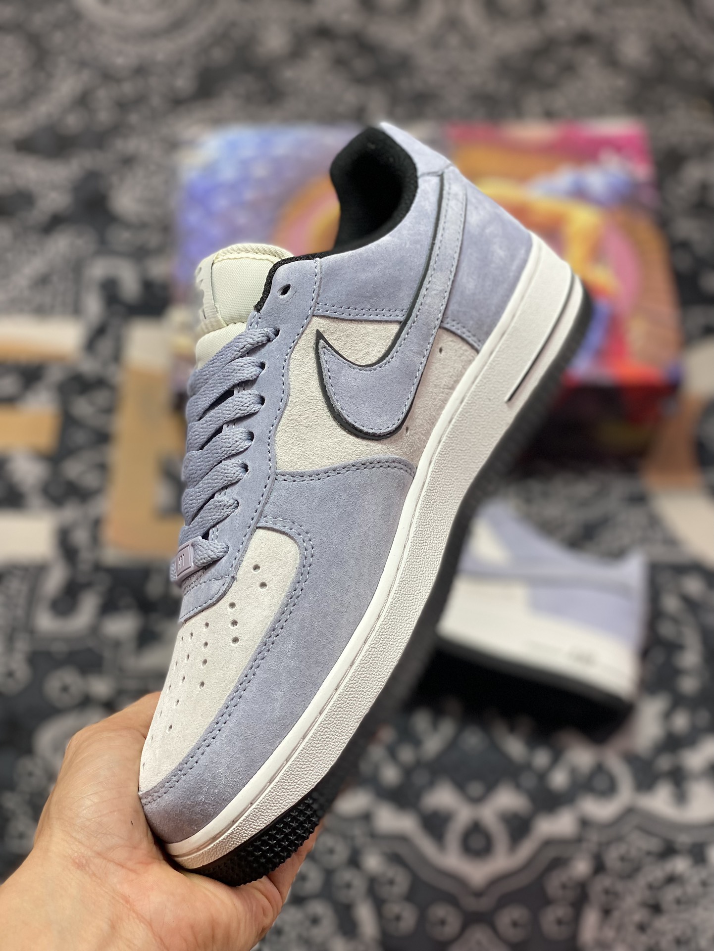 260 Air Force 1'07 Low Retro SP空军一号低帮板鞋“麂皮浅兰紫白灰黑”LF8989-444