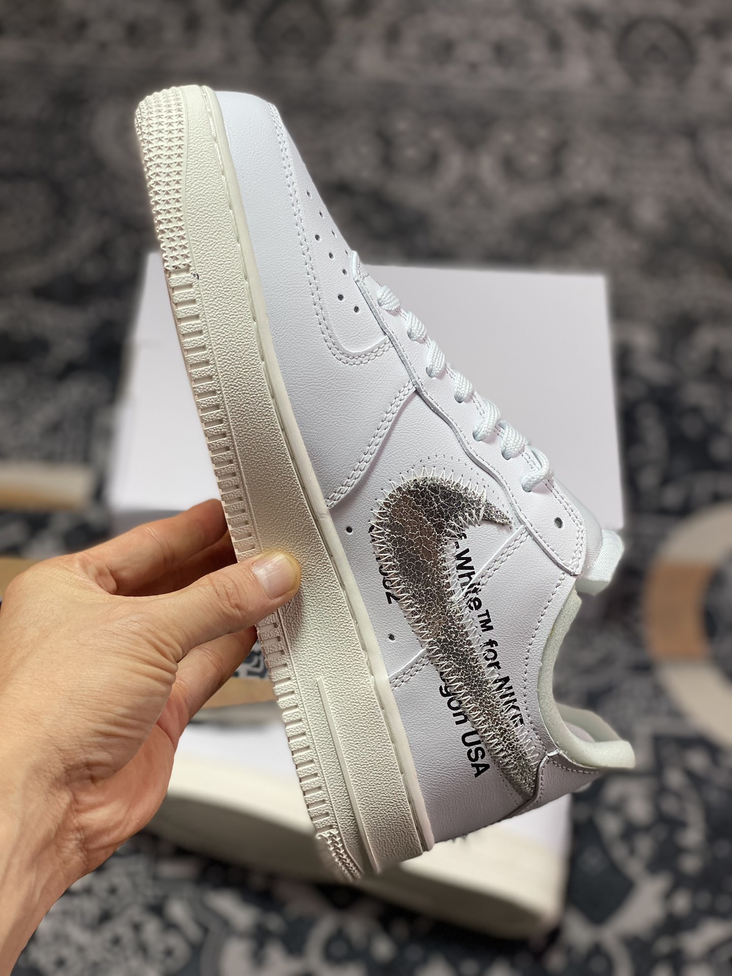 220 Off-White x Nike Air Force 1’07 Low"White AF100"空军一号板鞋“OW白银钩”AO4297-100