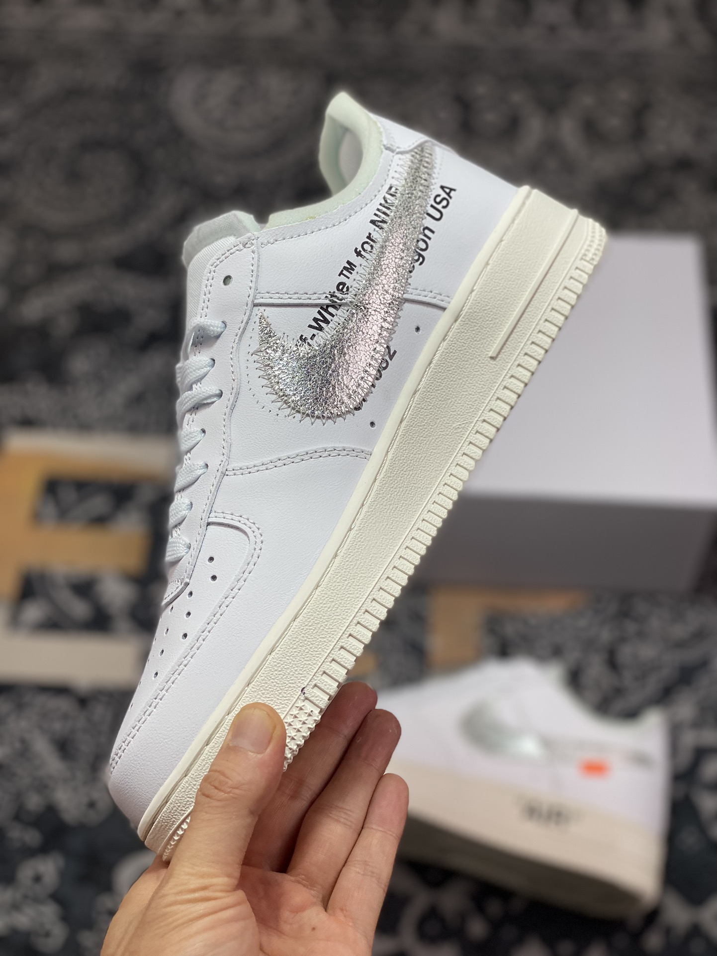 220 Off-White x Nike Air Force 1’07 Low"White AF100"空军一号板鞋“OW白银钩”AO4297-100